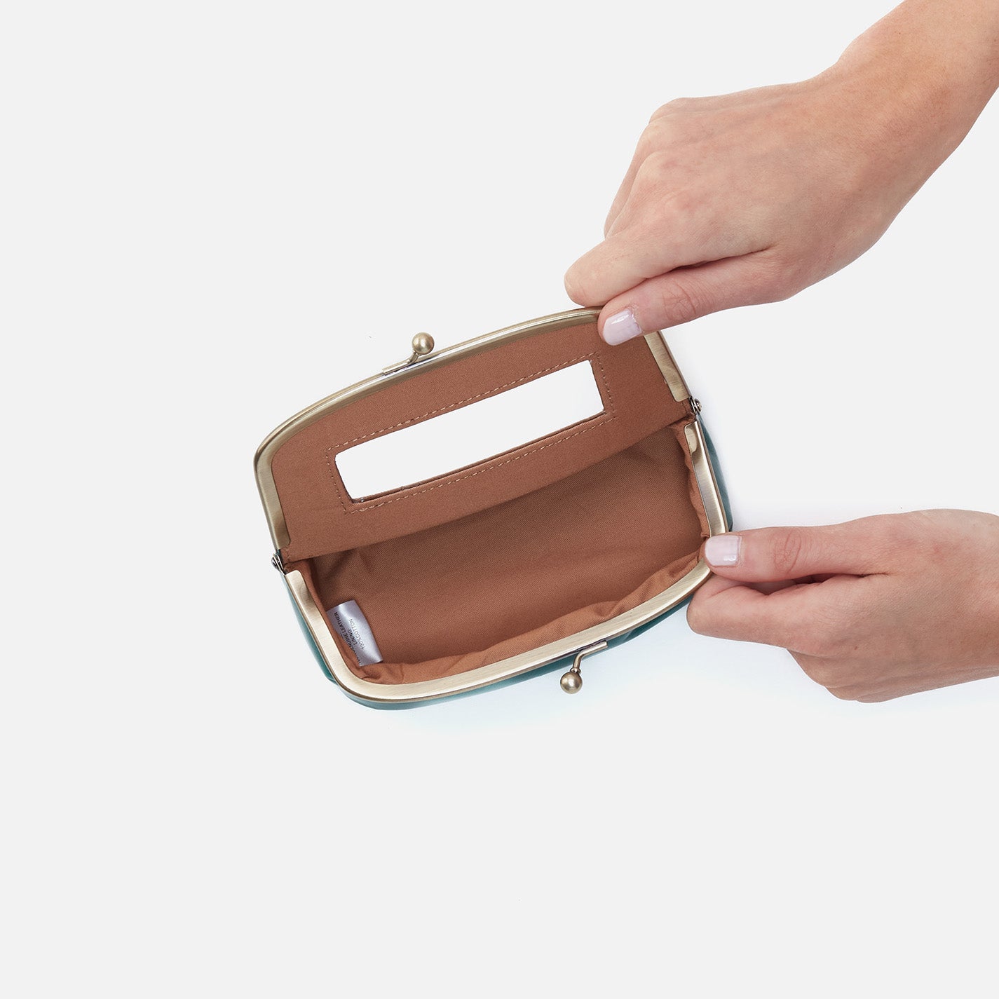 Premium Polished Leather Face Frame Pouch in Alpine Green - Stylish Travel Organizer for Makeup & Essentials