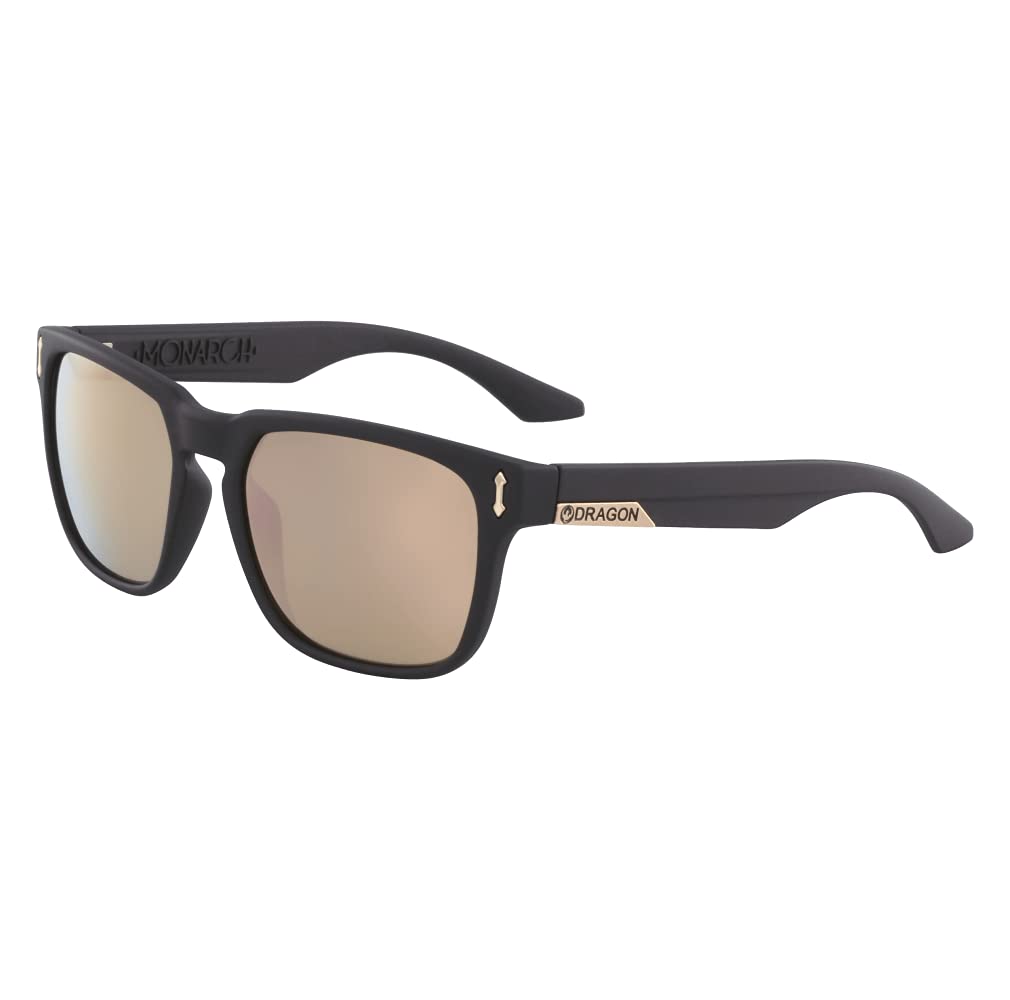 Dragon Alliance Monarch Ll Ion Matte Black & Rose Gold Lens Sunglasses for Men - Stylish UV Protection for Outdoor Sports, Driving, and Beach Activities