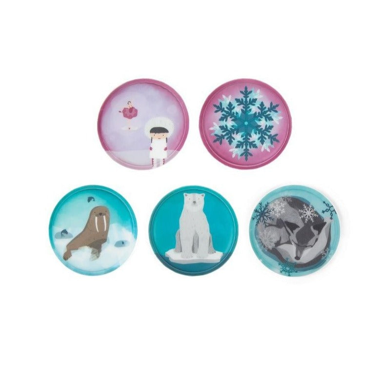 Ergobag Klettie 5-Piece Set - Polar Bear Ice Glamour Backpack for Kids | Durable School Bag with Adjustable Straps | Perfect for School, Travel & Outdoor Adventures