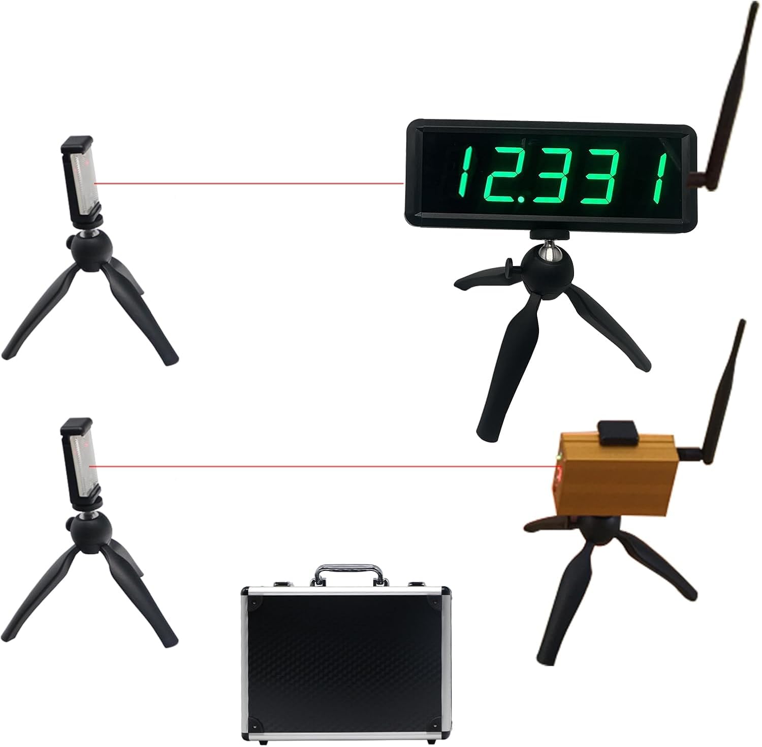 Wireless Laser Timer for Sprint Racing - Battery Powered Stopwatch for Track & Field, Bike Speed Training, Skating, Motorcycle | Portable Electronic Race Clock for Sports & Fitness