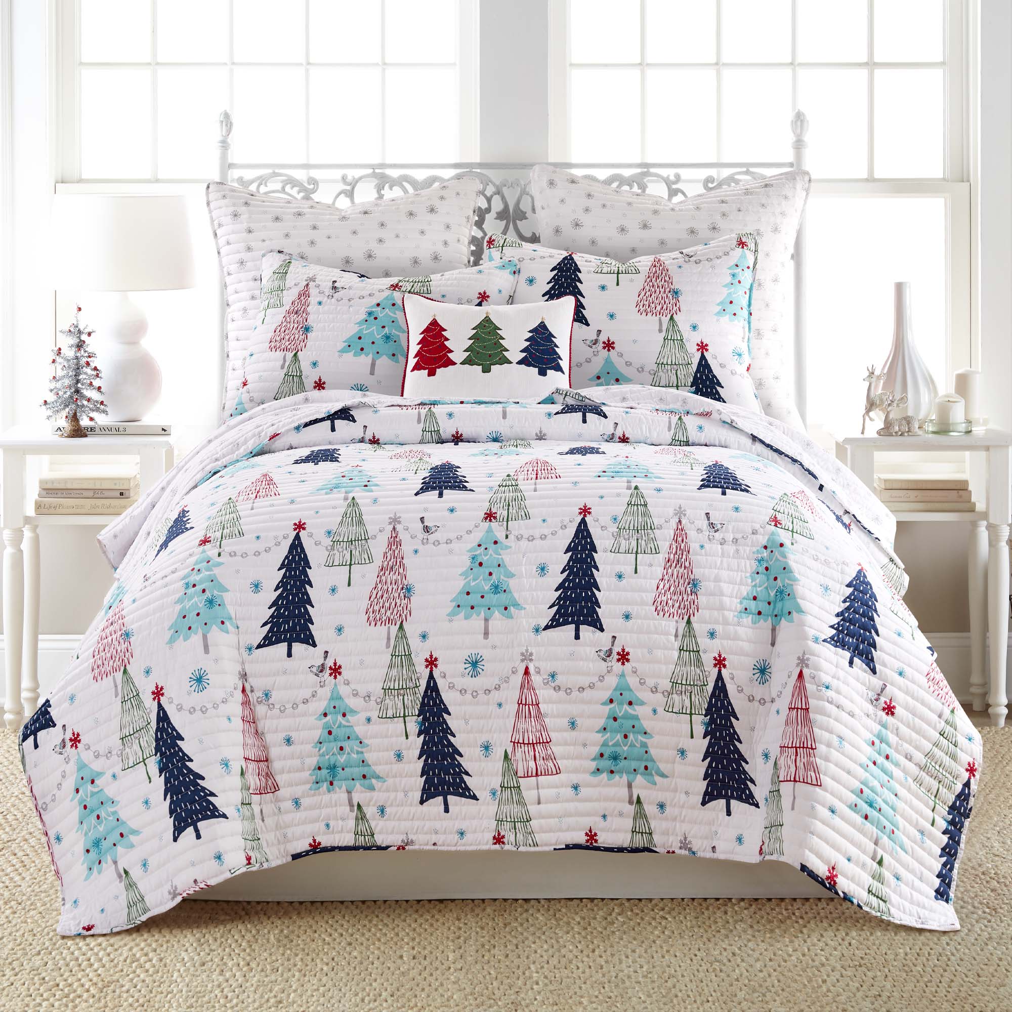 Premium White Pine Euro Sham Pillowcase Set of 2 - 26x26 Inch Decorative Pillow Covers for Bedroom, Living Room & Guest Room Decor