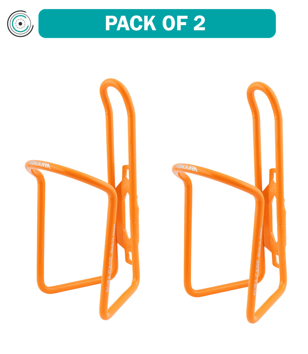 2 Pack Minoura AB100 5.5 Dura Cage Standard Aroma Orange PC Duralumin Braze-on Bike Bottle Cage - Lightweight & Durable Cycling Water Bottle Holder for Road Bikes, Mountain Bikes & Commuter Bikes