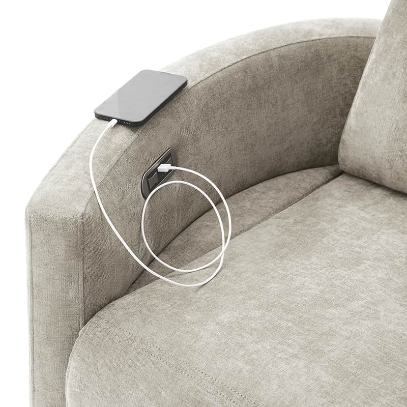 Monica Swivel Rocker Power Recliner Chair with Adjustable Headrest & Lumbar Support - Optional Removable Pillows - Perfect for Living Room, Home Theater & Relaxation