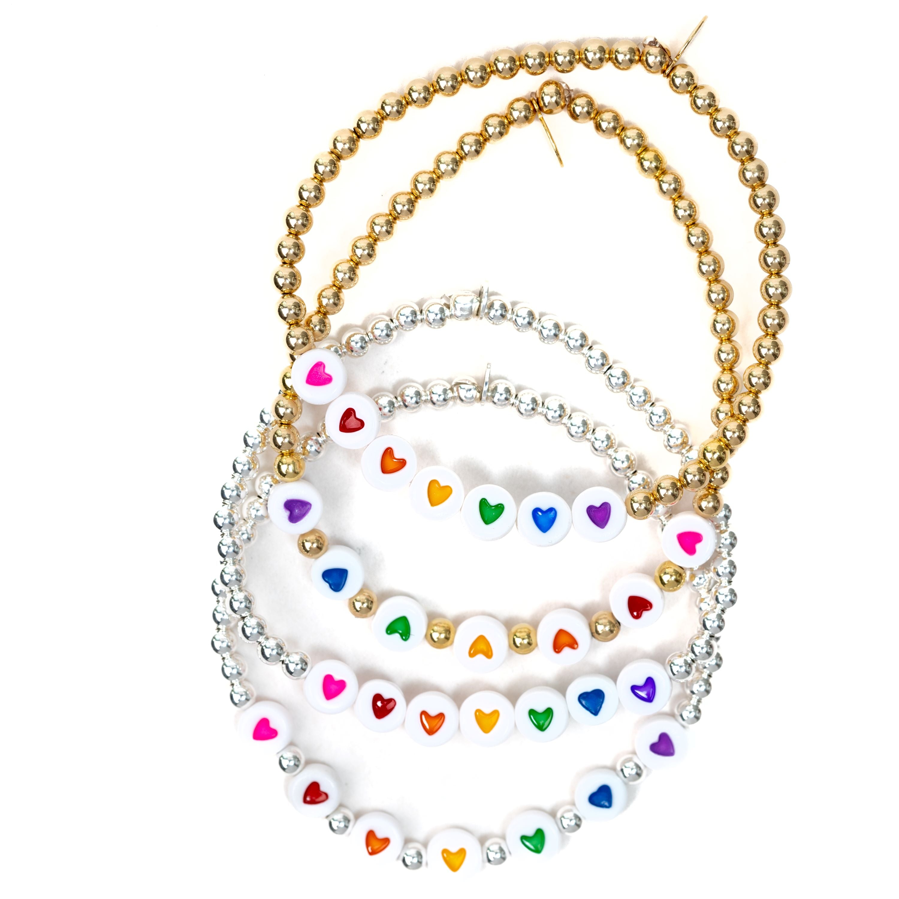 PRIDE Rainbow Beaded Bracelet - Colorful Stretch Adjustable Handmade Jewelry for LGBTQ+ Pride, Festivals, and Everyday Wear