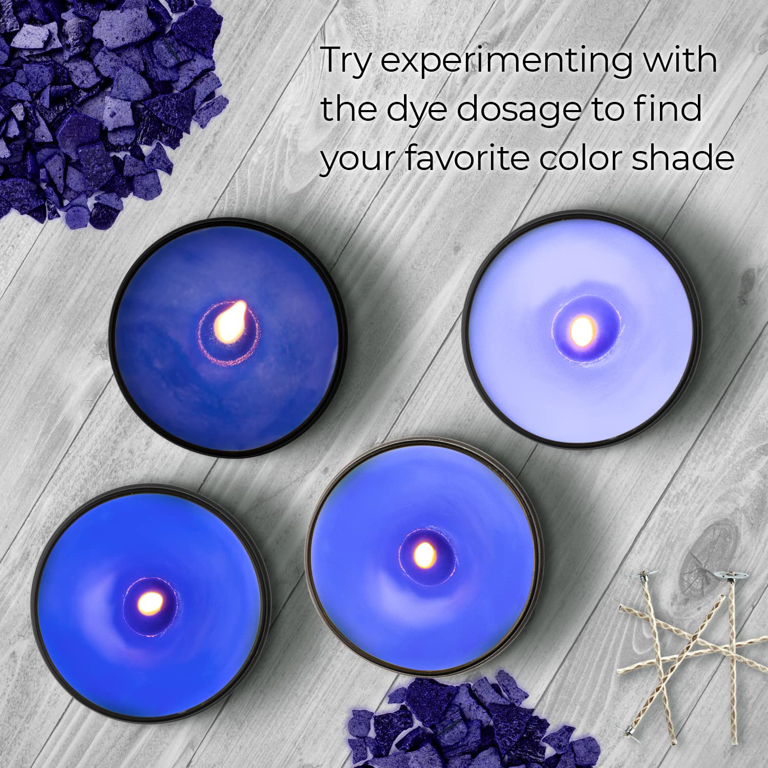 Dark Blue 2 oz Candle Wax Dye Chips - Premium Candle Making Supplies for DIY Soy & Beeswax Candles - Perfect for Home Decor, Gifts & Aromatherapy