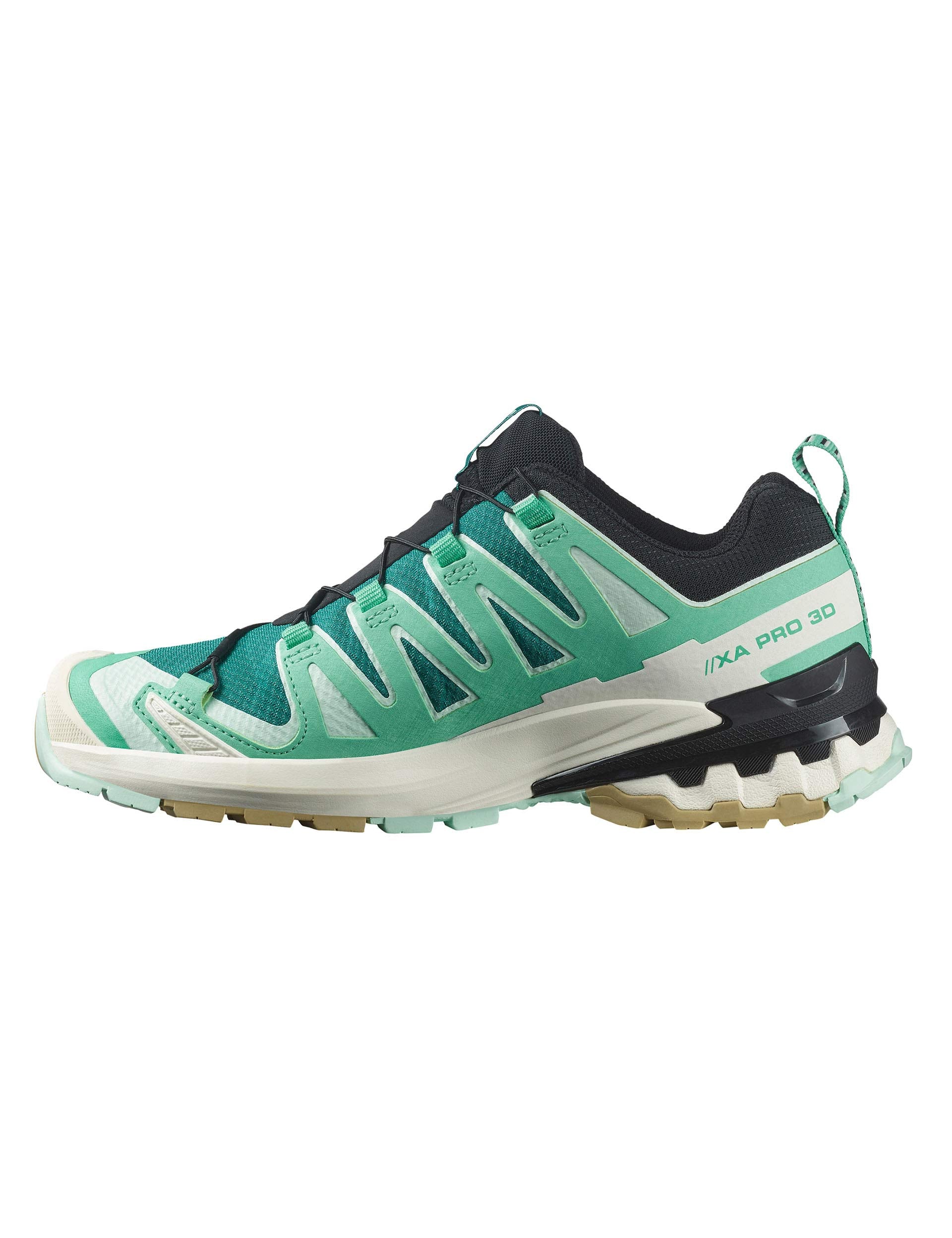 Salomon XA Pro 3D V9 Gore-Tex Trail Running Shoes - Deep Lake/Electric Green/Vanilla Ice | Waterproof Hiking & Outdoor Adventure Footwear for Men & Women