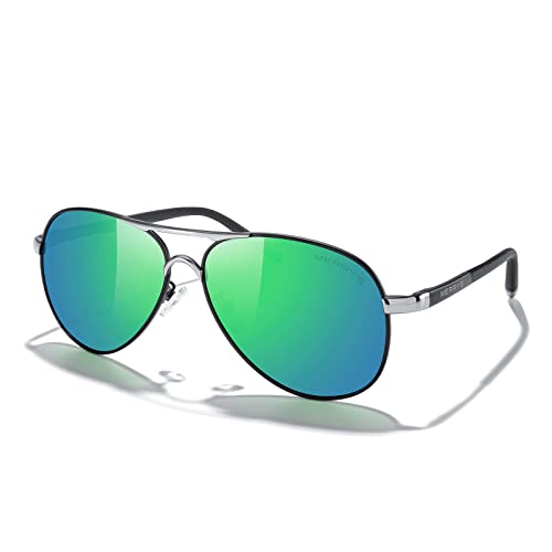 Black Frame/Silver Bridge/Green Mirror Lens