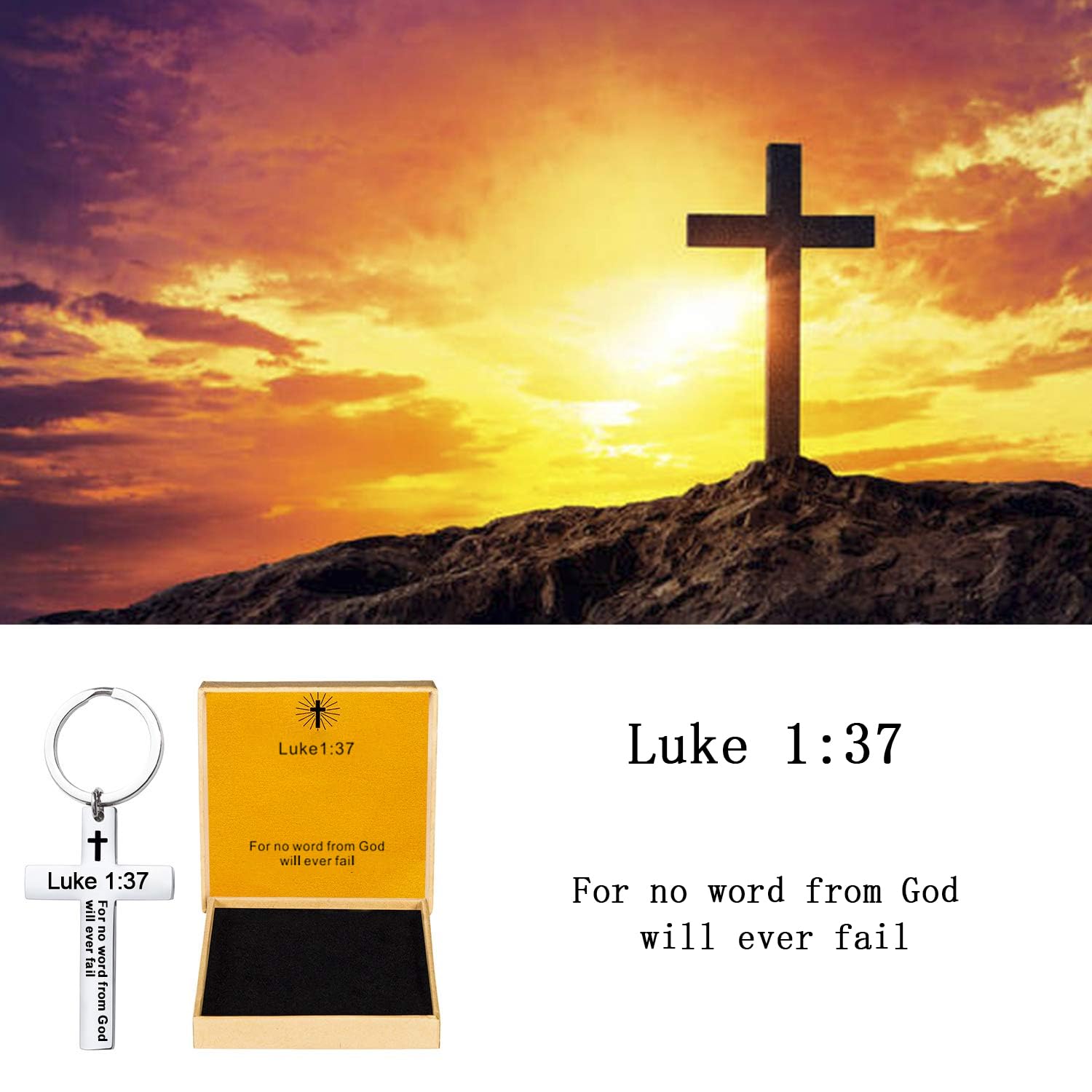 Religious Cross Keychain for Men - Inspirational Bible Verse Keyring, Christian Scripture Gift for Easter Basket Stuffers - Perfect for Church Events, Baptisms & Daily Faith Reminders