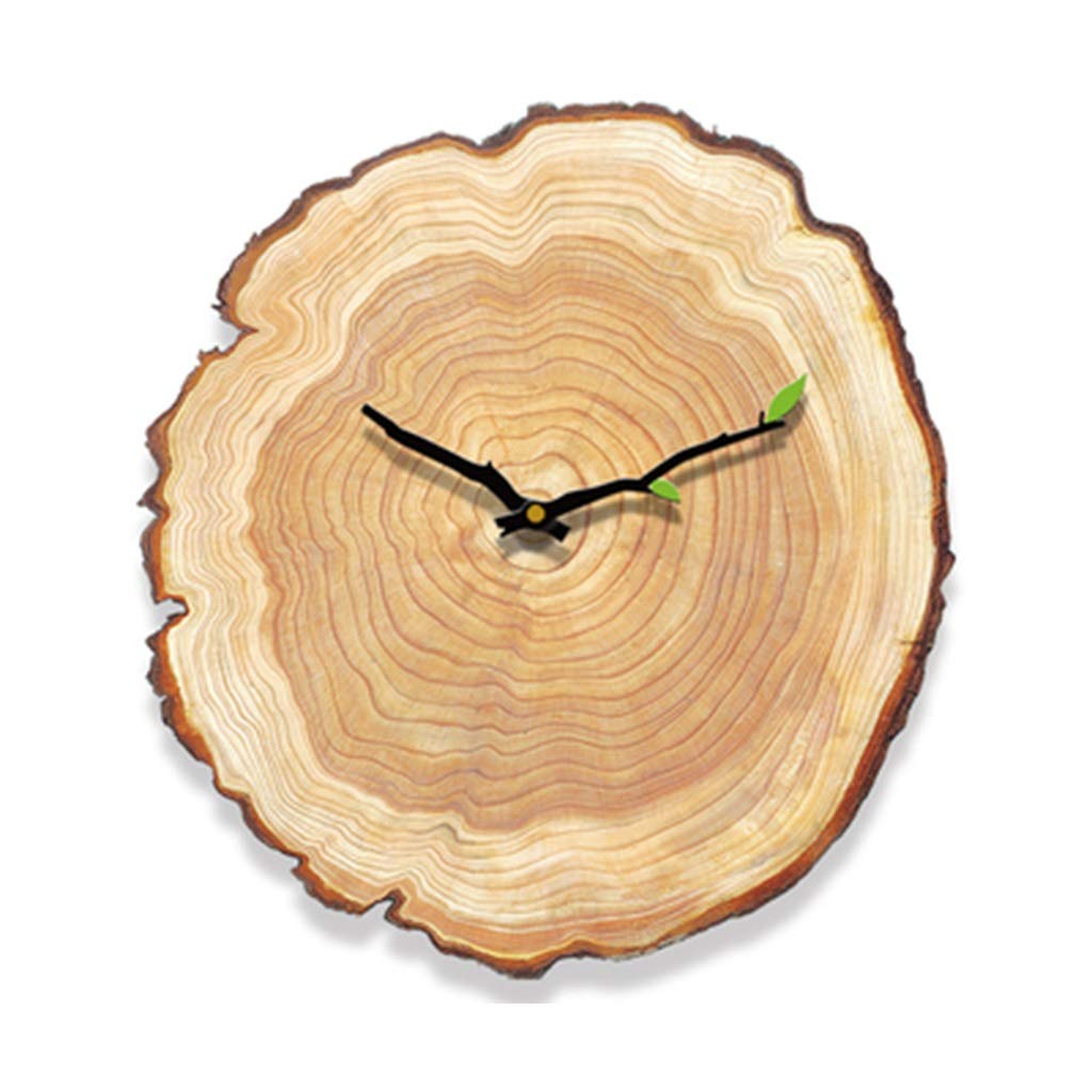 Wooden Annual Ring Wall Clock - Silent Non-Ticking Arabic Digital Clock for Home, Office, Restaurant & Bedroom Decor (38x40cm) - Perfect Gift Idea for Housewarming & Interior Design