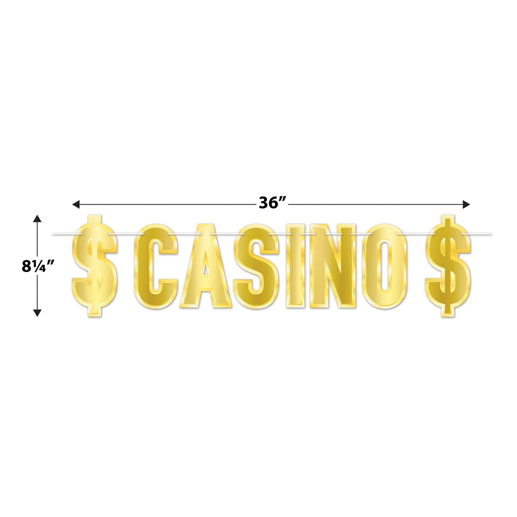 12 Pack Beistle Foil Casino Party Streamers - Gold & Silver Decorations for Casino Night, Birthday, Bachelorette Party & Special Events