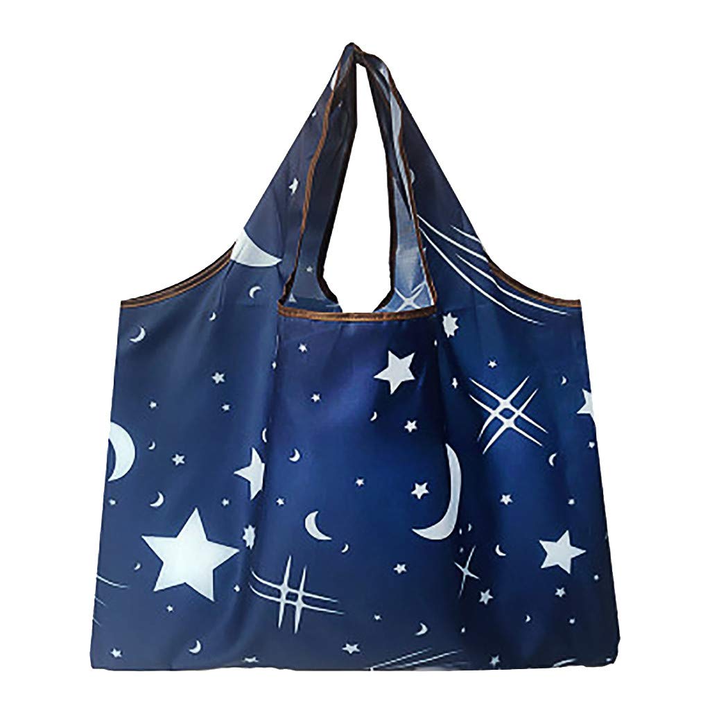 Melupa Reusable Foldable Shopping Bags - Heavy Duty Nylon Grocery Tote with Cute Designs for Supermarket, Farmers Market & Eco-Friendly Shopping