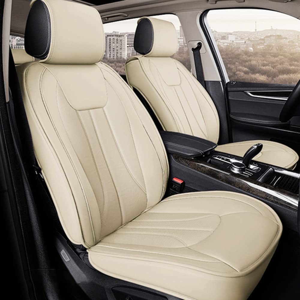 Carado All-Weather Custom Seat Covers for Subaru XV Crosstrek - 5-Seat Full Protection Waterproof Car Seat Covers (Beige) | Perfect for Road Trips, Camping & Daily Commute