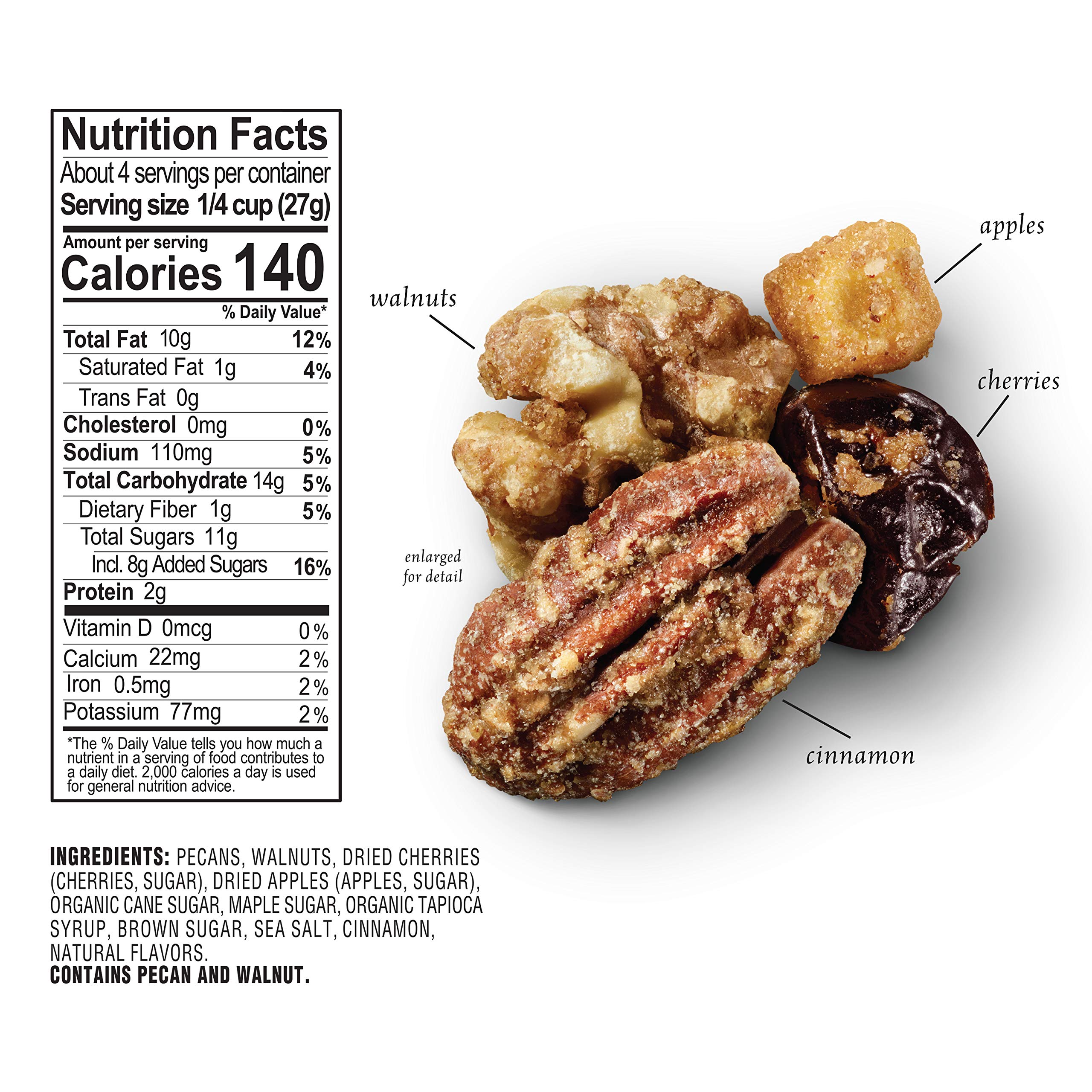 Sahale Snacks Maple Pecans Glazed Mix - 4 oz Pouches (6 Pack) | Dry-Roasted Deluxe Mixed Nuts with Cherries, Apples & Cinnamon | Non-GMO, Kosher, Gluten-Free Snacks | Perfect for Hiking, Office Snacks & Healthy On-the-Go Treats