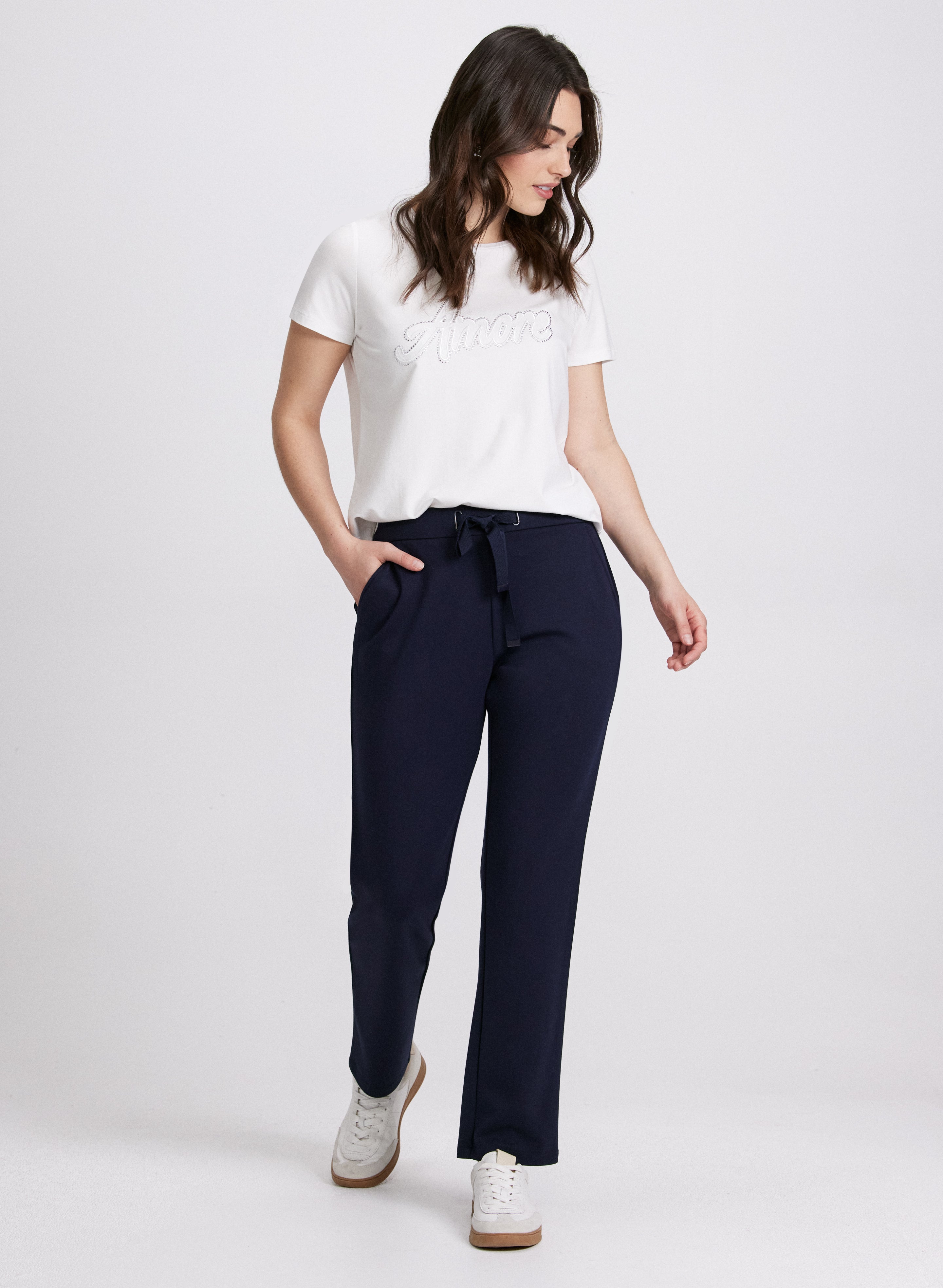 Comfortable Drawstring Waist Pull On Pants for Women & Men - Casual Stretch Lounge Pants for Yoga, Travel & Home Wear