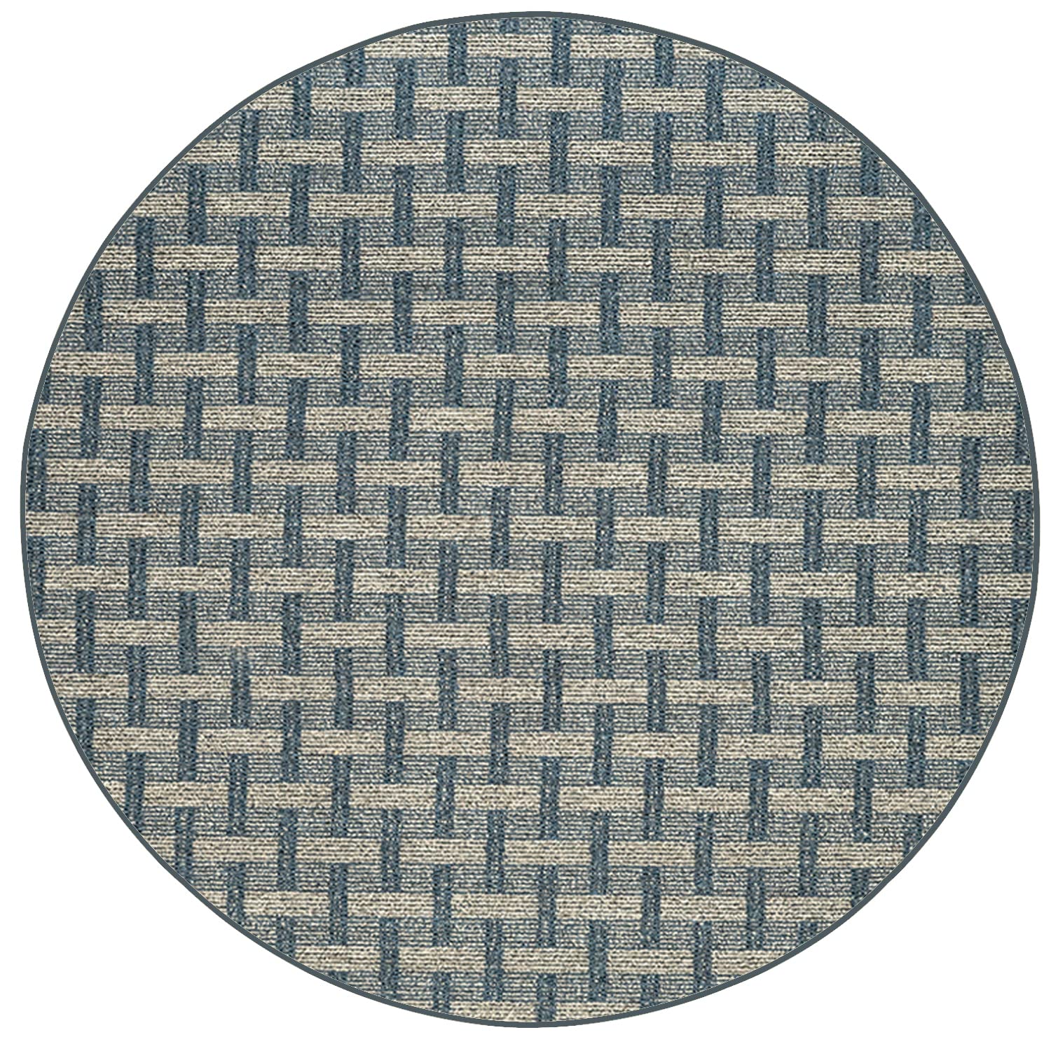Union Indoor/Outdoor Commercial Navy Round Rug - Pet-Friendly, Durable 5' Round Area Rug for Living Room, Bedroom, Entryway - Made in USA | Perfect for High-Traffic Areas, Door Mats & Commercial Spaces