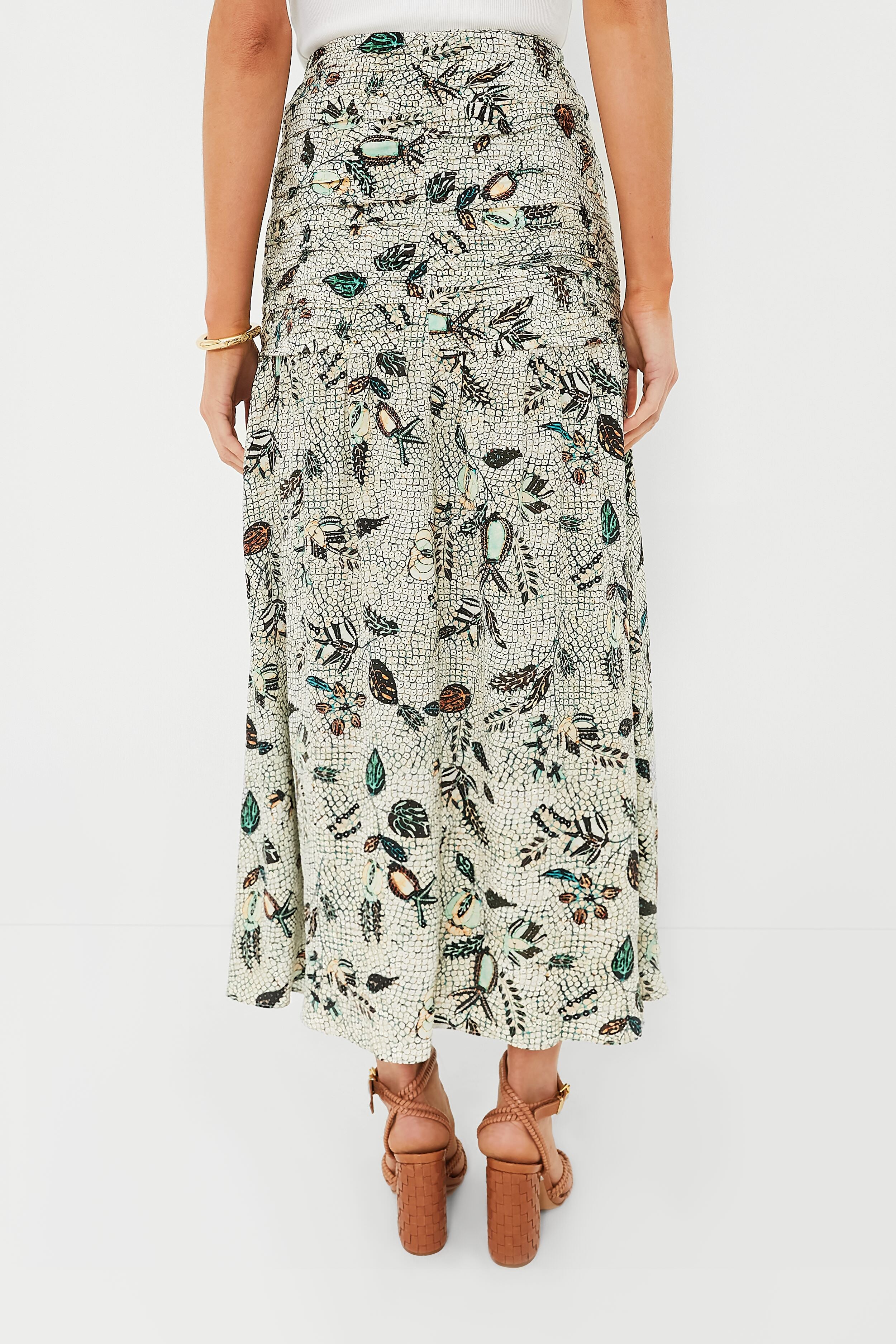 Georgina Skirt with Botanical Print - Floral Maxi Skirt for Women | Boho Chic Summer Dress, Beach Vacation & Casual Outfit