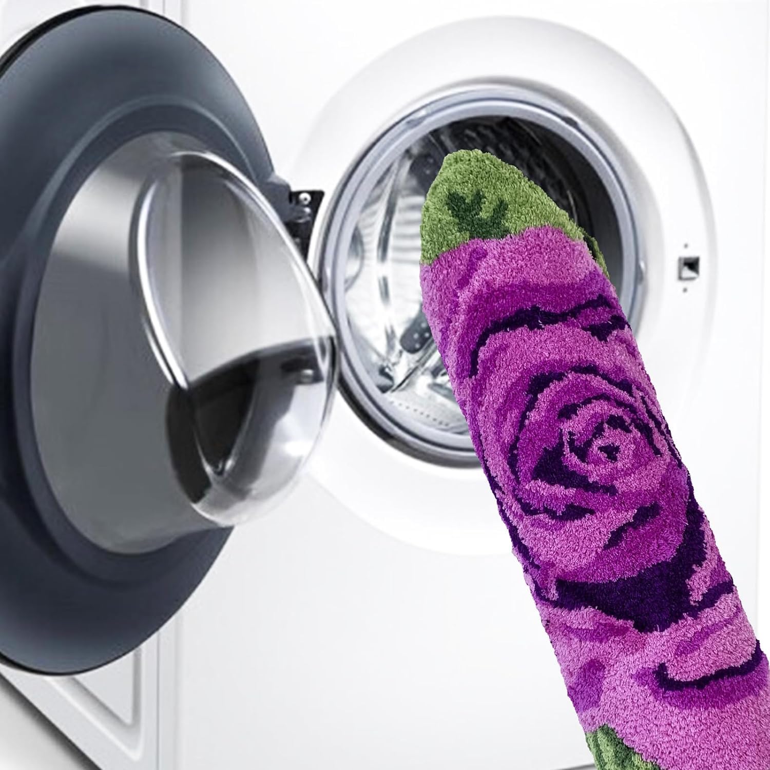 USTIDE Fluffy Purple Rose Bathroom Rugs - Soft Handmade Non-Slip Washable High Pile Doormat for Bathroom & Entryway - Perfect for Cozy Home Decor, Spa-Like Bathroom Experience, and Welcoming Entry Floor Mat