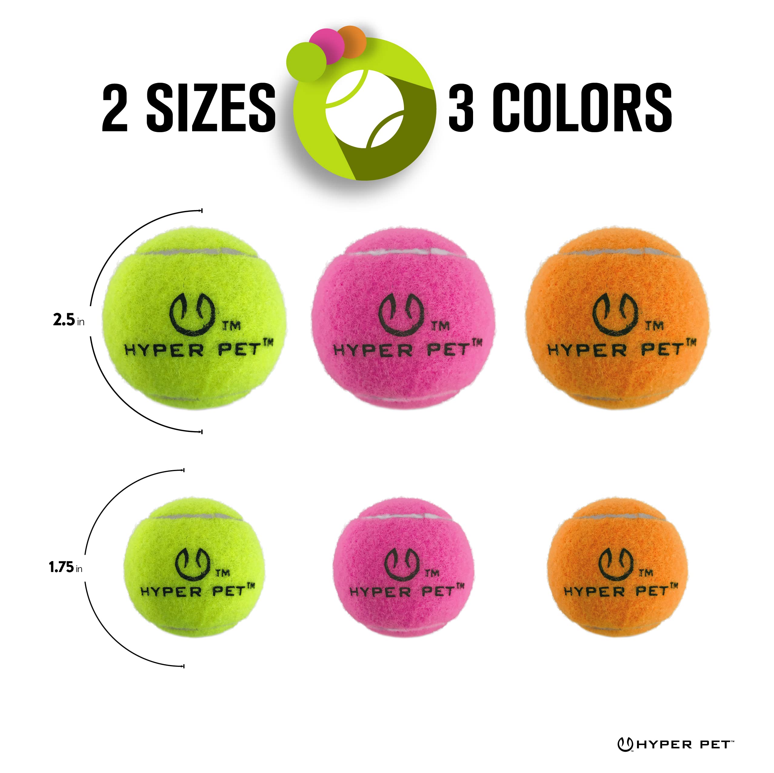 Hyper Pet Mini Tennis Balls for Dogs - 12 Pack Small Dog Toys for Fetch, Training & Exercise | Durable Chew-Resistant Interactive Play Balls for Puppies & K9s | Perfect for Indoor/Outdoor Games, Backyard Fun & Agility Training