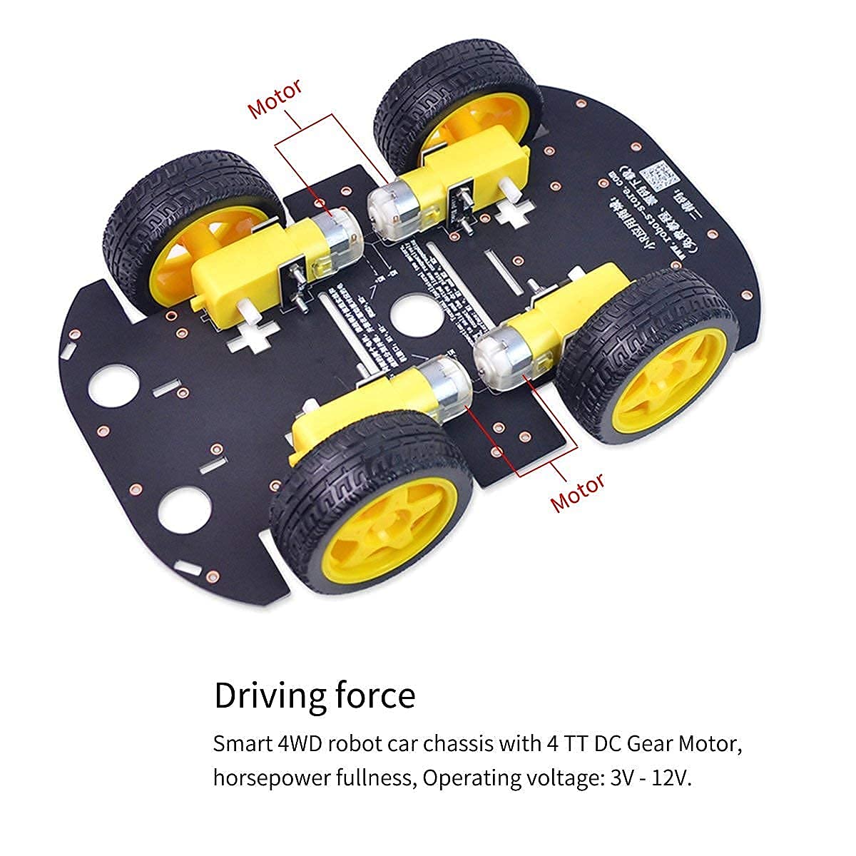 Smart Robot Car Chassis Kit with 4 TT Motors - DIY Learning Kit Compatible with UNO R3, Mega 2560, Raspberry Pi & Jetson Nano | Perfect for STEM Education, Robotics Projects & AI Programming