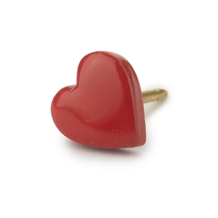 Red Heart Metal Map Push Pins - Colorful Tacks for Bulletin Boards, Cork Boards & DIY Projects - Perfect for Office, Classroom & Home Decor Organization