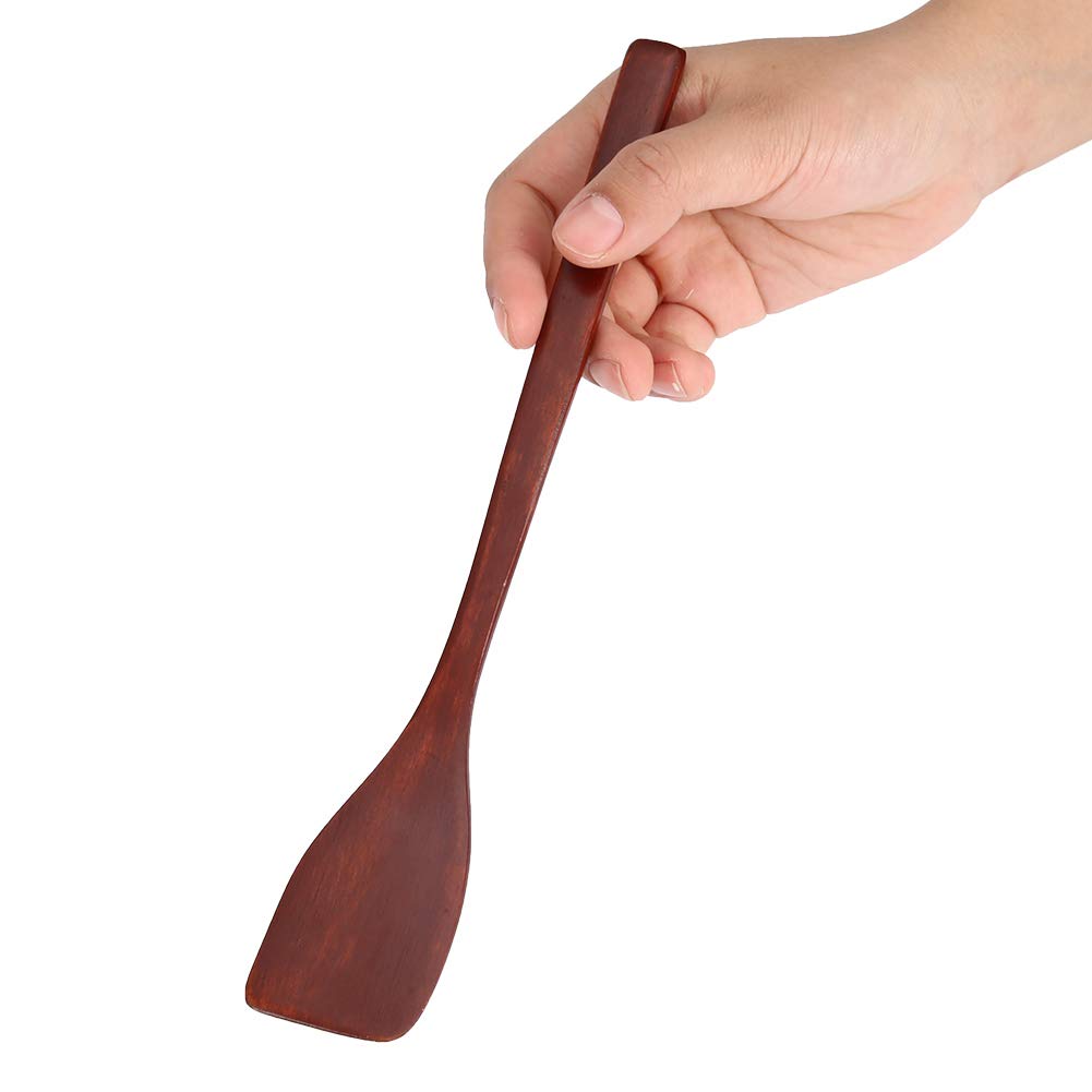 Premium Wooden Spatula for Non-Stick Cooking - Natural Wood Kitchen Turner & Stir Fry Utensil - Perfect for Frying, Wok Cooking, Pancakes & Home Kitchen Use (Red)