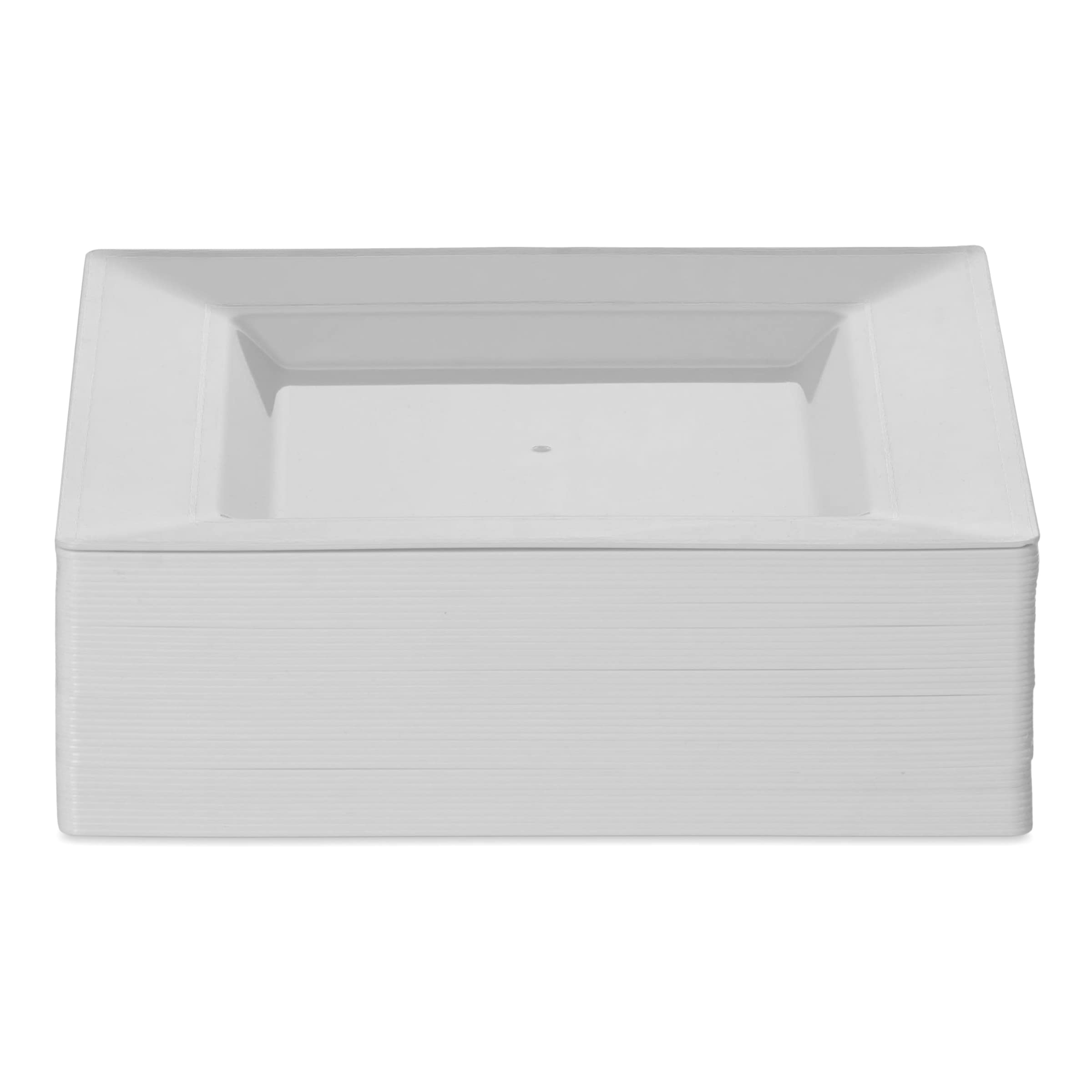 BloominGoods 10-Inch White Disposable Square Dinner Plates - 50-Pack Heavy Duty Plastic Plates for Weddings, Parties & Catering | BPA-Free & Eco-Friendly | Perfect for Indoor/Outdoor Events, Picnics & Buffet Serving