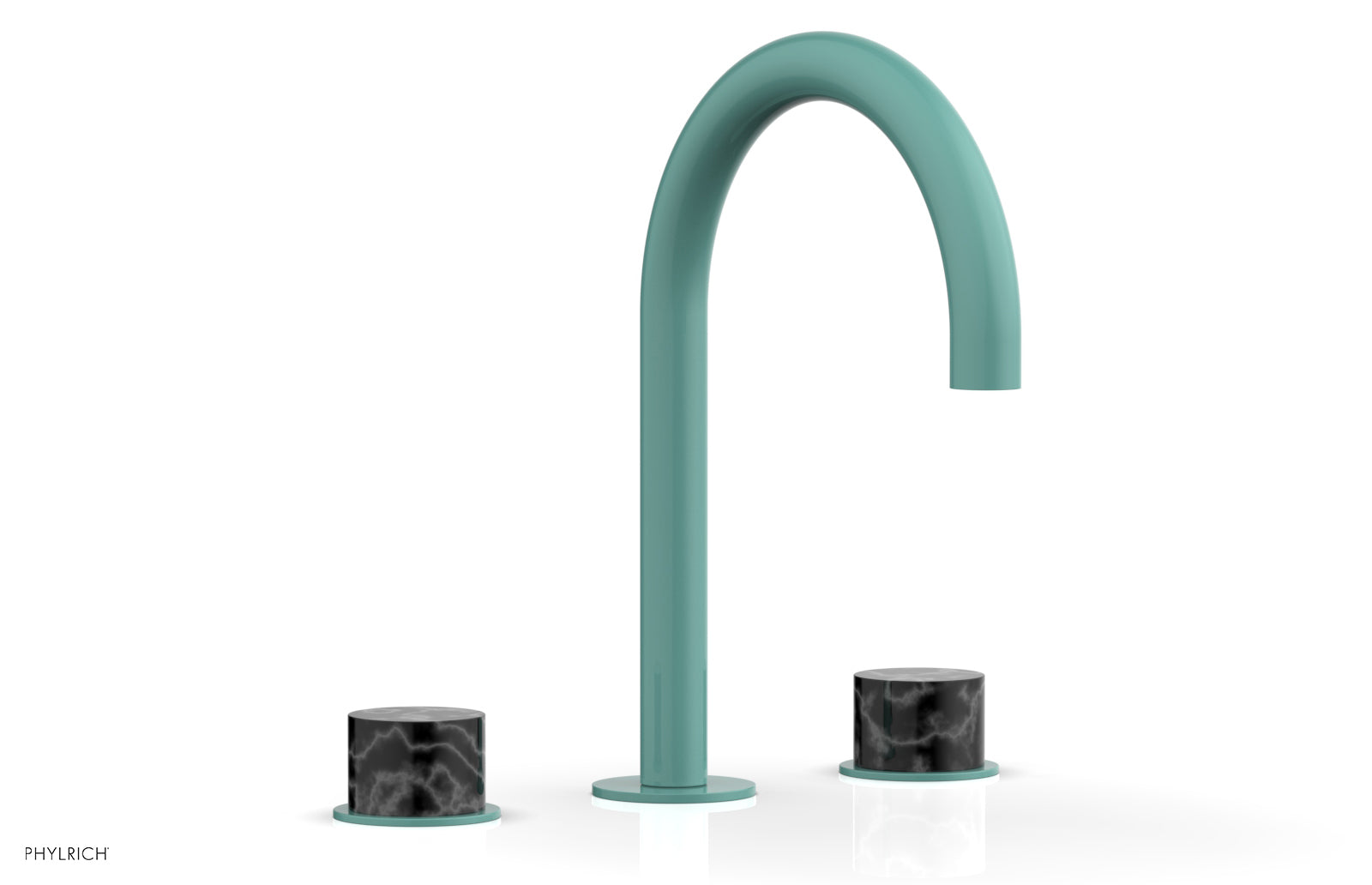 Premium BASIC II Widespread Bathroom Faucet with Black Marble Handles - 8 Inch Centerset, Matte Black Finish for Modern Vanities - Perfect for Guest Bathrooms & Powder Rooms