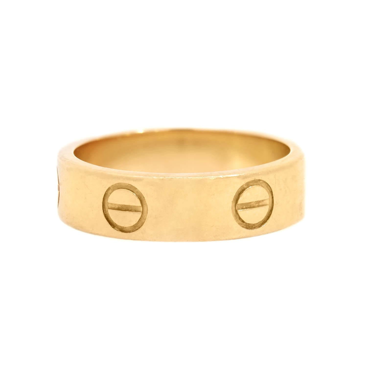 Vintage Cartier 18k Gold Love Ring - Authentic Luxury Jewelry for Women, Perfect for Weddings, Anniversaries & Special Occasions