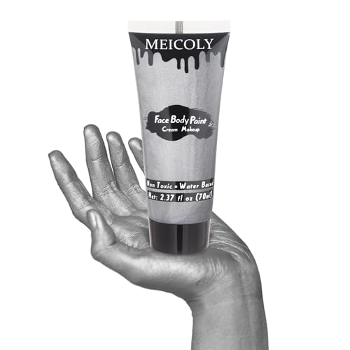 silver face body paint