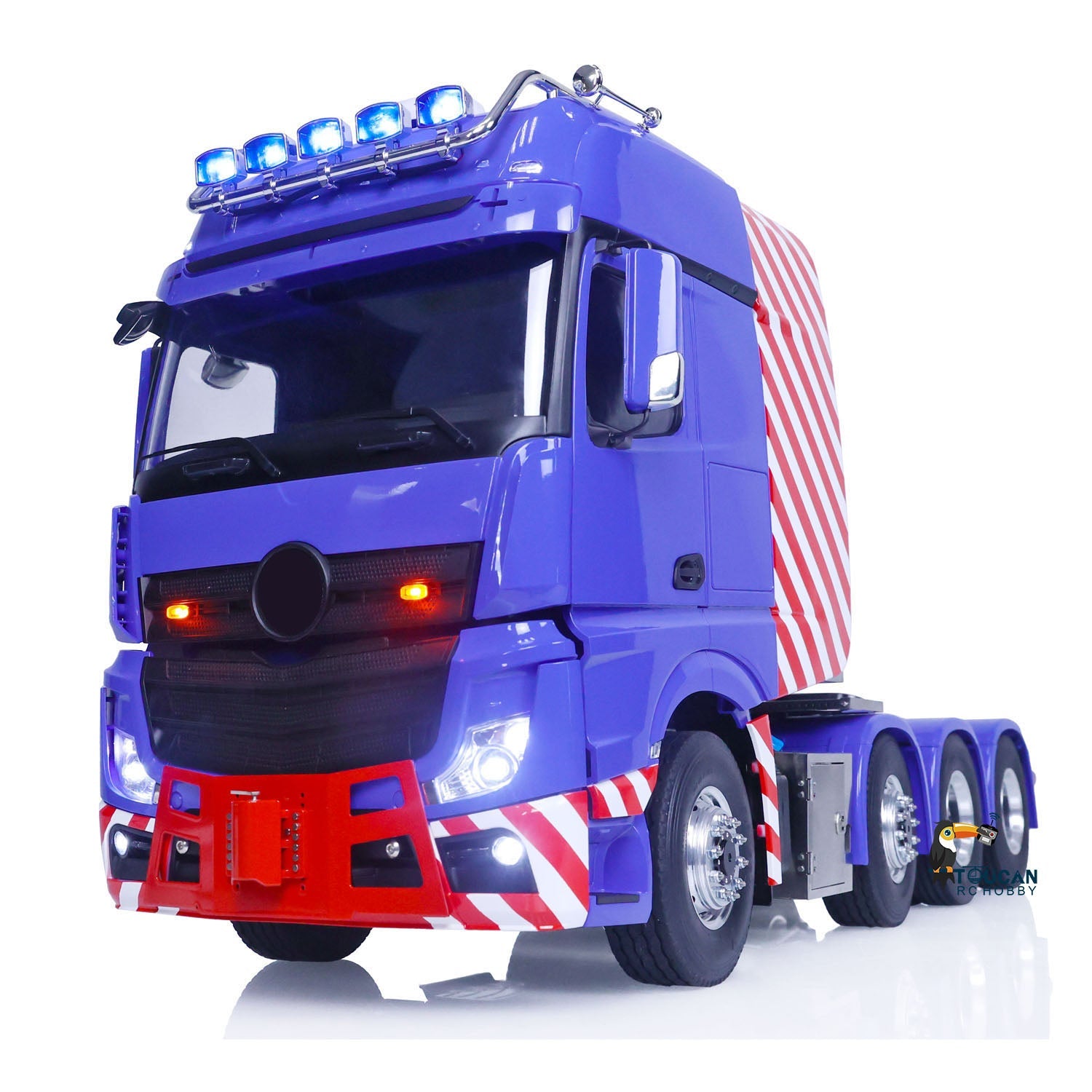1/14 Scale LESU 8X8 RC Tractor Truck with 3-Speed Transmission - Remote Control Construction Vehicle Model with Equipment Rack & Decorative AC - Perfect for Construction Site Play, Off-Road Adventure & RC Hobby Enthusiasts