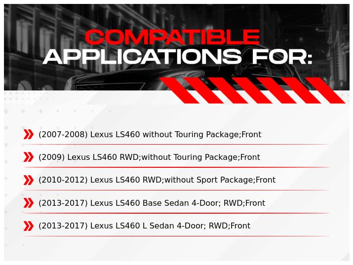R1 Concepts Premium Front Brake Kit for 2007-2017 Lexus LS460 - Semi-Metallic Brake Pads & Rotors with Hardware & Sensor Included | Reliable Stopping Power for City Driving & Highway Commutes
