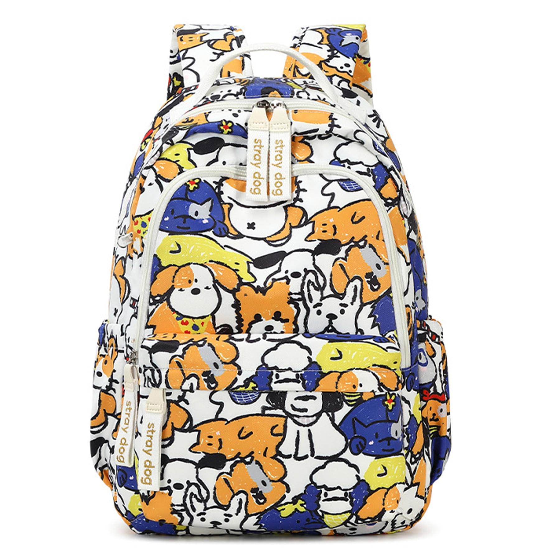 Cute Dog Print Backpack for Girls & Boys - Durable School Book Bag for Elementary Students - Perfect for School, Travel & Daily Use