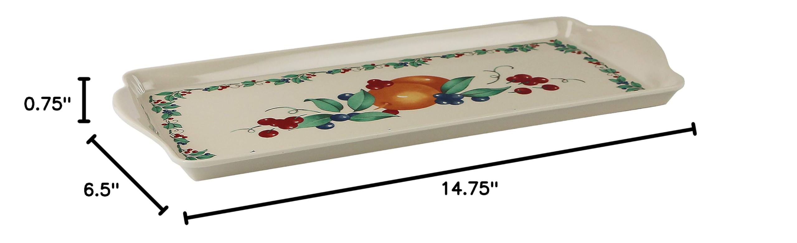 Reston Lloyd Corelle Coordinates Melamine Serving Tray - Durable & Stylish Tidbit Tray for Parties, Entertaining & Home Decor | Perfect for Appetizers, Snacks & Desserts