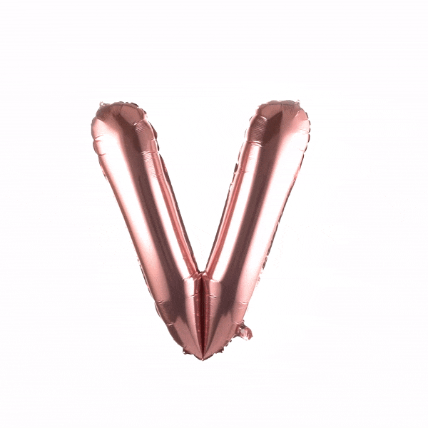 Balloonify Rose Gold Mylar Letter V Balloon - 40 Inch Large Foil Balloon for Birthday Party Decorations, Wedding, Anniversary, Baby Shower & Special Events (1 Count)