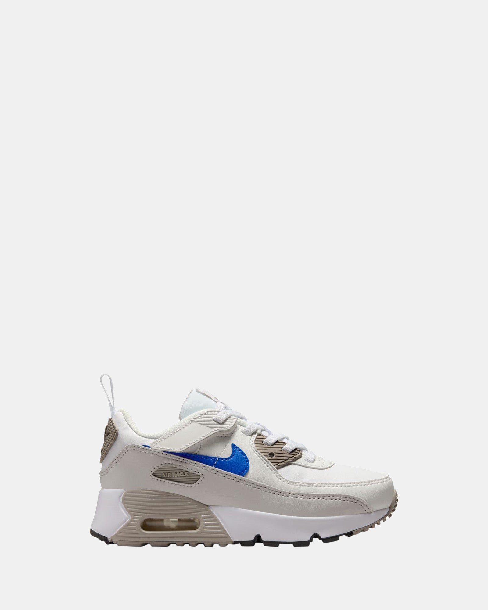 Nike Air Max 90 EasyOn Preschool Sneakers - White/Racer Blue/College Grey - Comfortable Kids Shoes for Running, Playground & Daily Wear