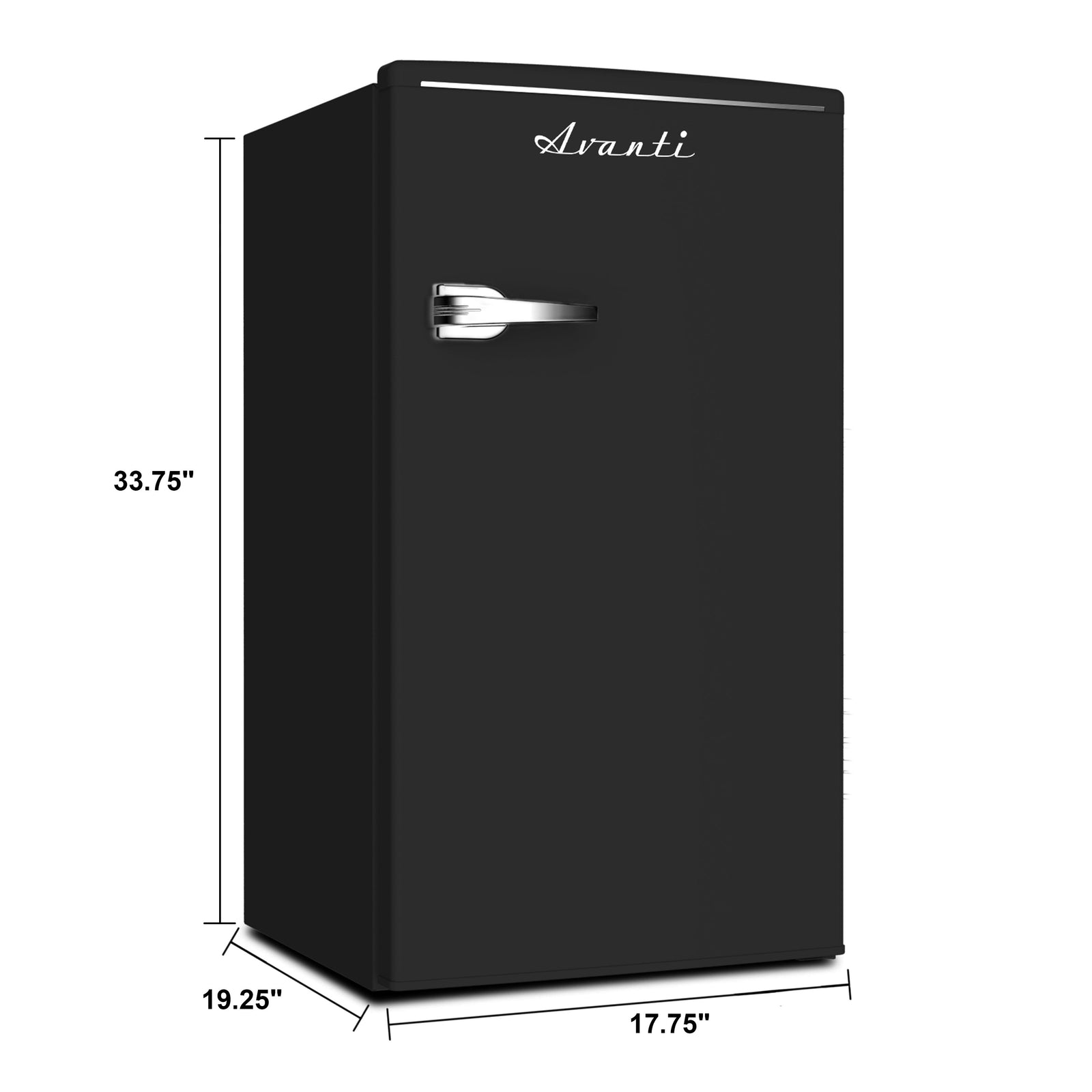 Avanti RMRS31X6BLIS 3.1 Cu. Ft. Retro Compact Refrigerator - Mini Fridge for Dorm, Office, Bedroom & Small Spaces - Energy Efficient & Quiet Cooling