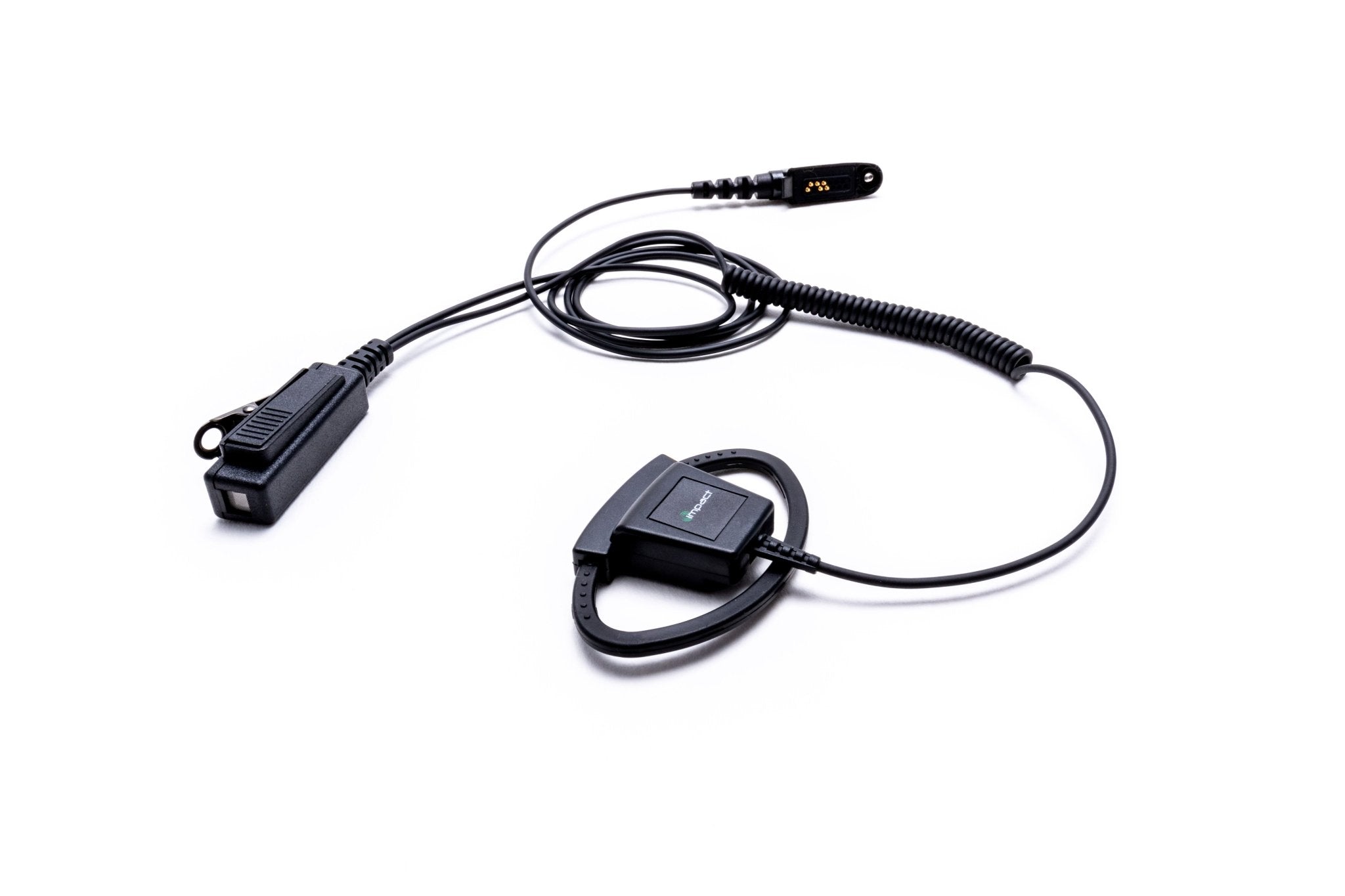 Impact Platinum Series 1-Wire Surveillance Kit for Two-Way Radio with Adjustable D-Shaped Ear Hanger - Professional Communication Headset for Security, Construction & Event Staff - VY3 P1W D1 Model