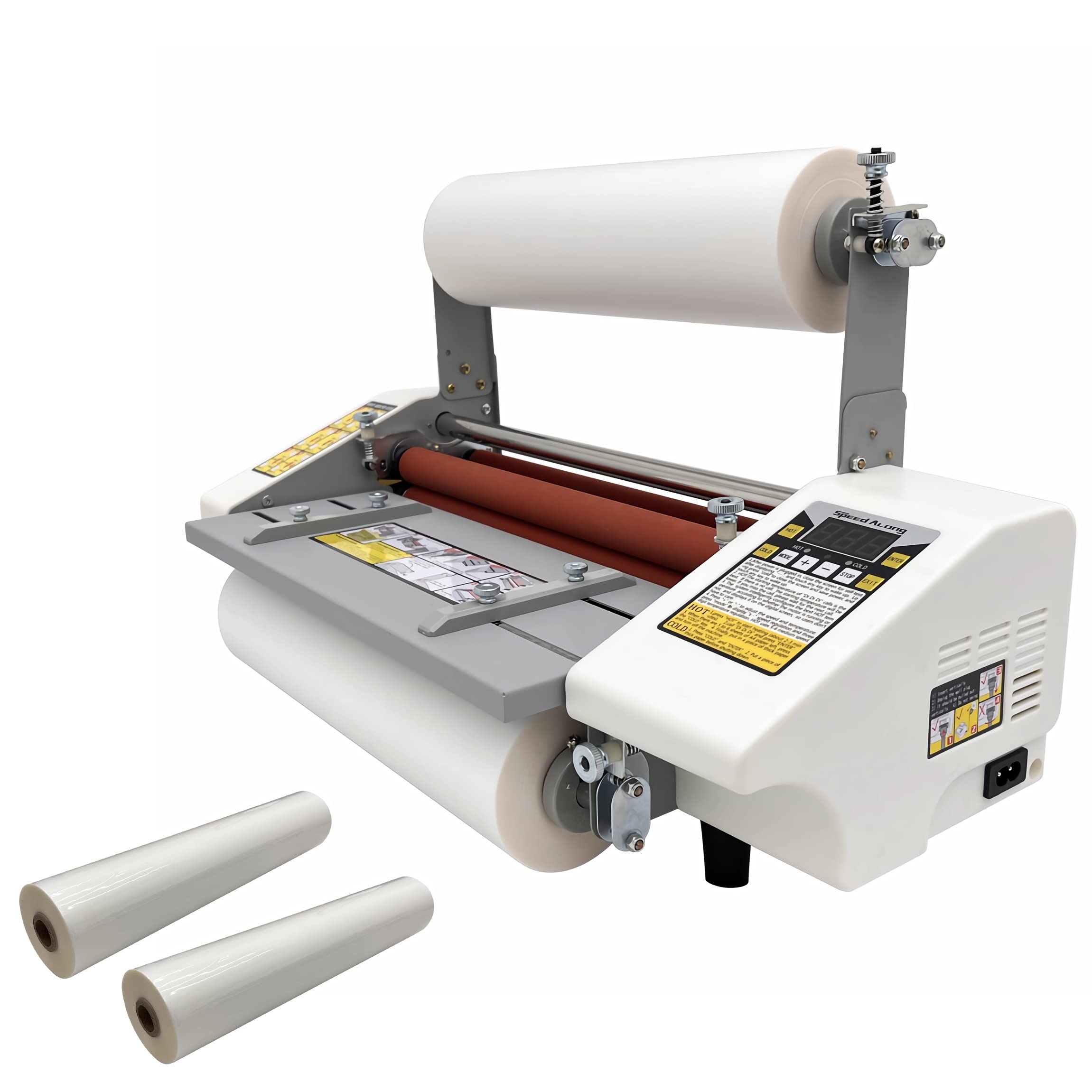 INTSUPERMAI 110V Hot & Cold Roll Laminator Machine - Dual Side Thermal Laminating with 0-180℃ Adjustable Temperature for A2+ (44cm/17.3inch) Documents - Includes 2 Rollers Film - Perfect for School, Office, Photo, Artwork & Craft Projects