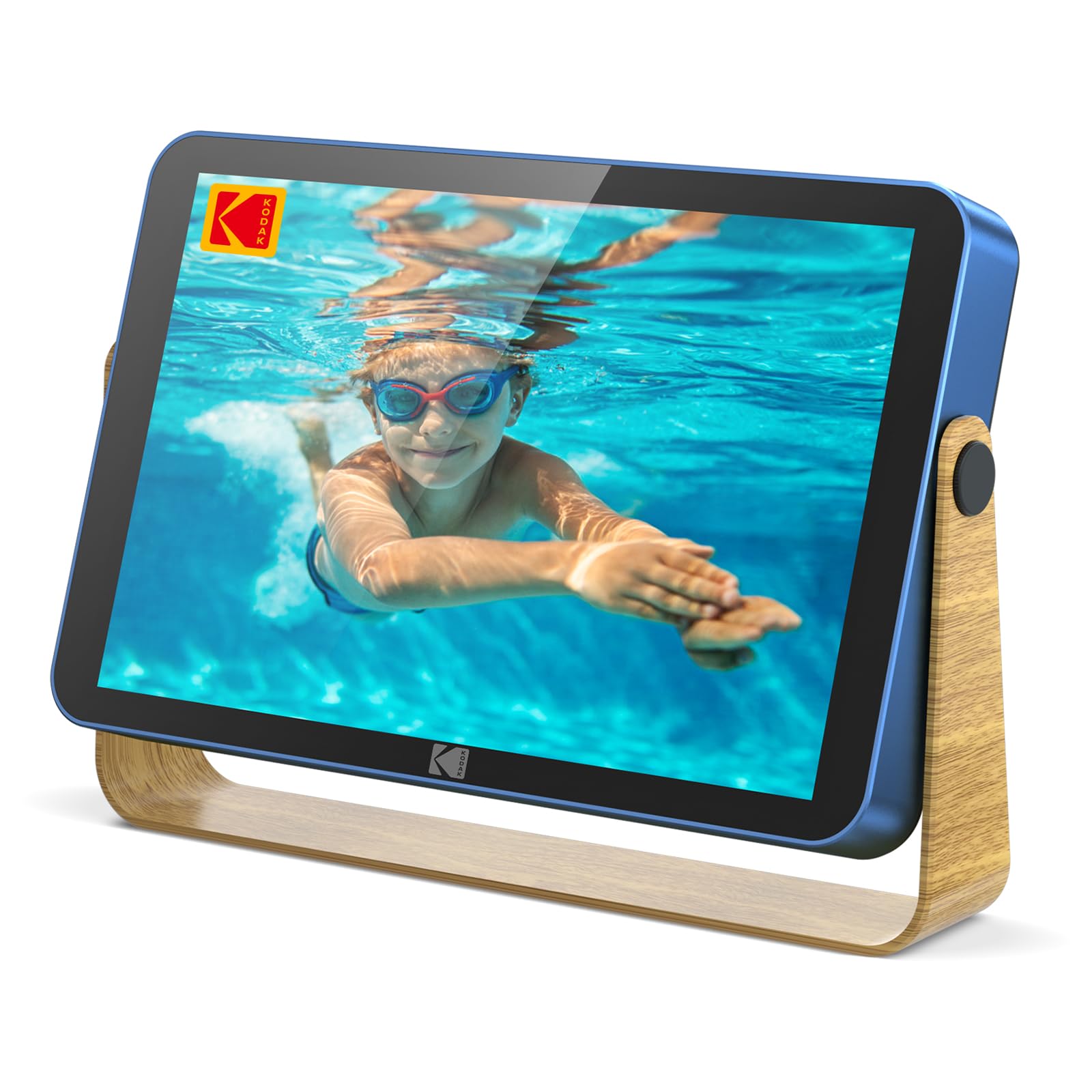 KODAK 10.1 Inch WiFi Digital Photo Frame with 4000mAh Battery | 1920x1200 HD IPS Touch Screen | 16GB Built-in Memory | Auto-Rotate | KODAK App Compatible | Perfect Gift for Family & Friends | Blue - Ideal for Home Decor, Office Display, and Sharing Memories Digitally