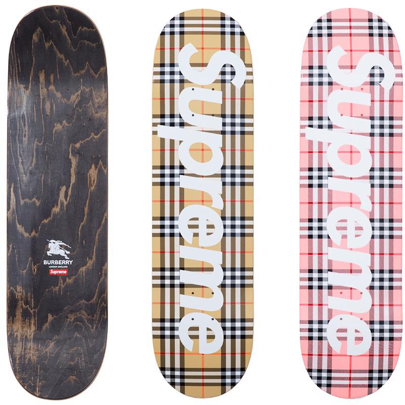 SUPREME x BURBERRY Skateboard Deck 2022 Spring Summer Collection - Limited Edition Streetwear for Skaters & Collectors | Perfect for Skateboarding, Urban Fashion, and Home Decor