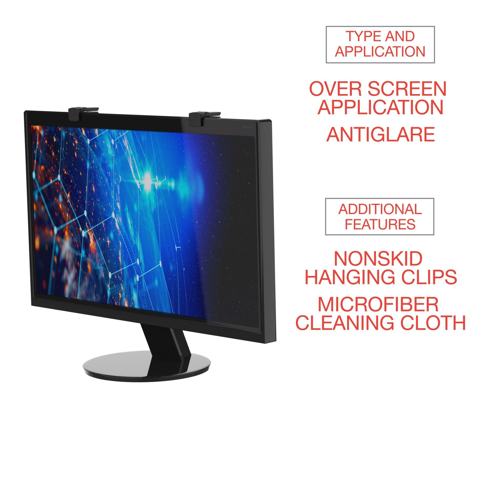 Innovera IVR46406 Anti-Glare LCD Monitor Screen Protector for 24-Inch Flat Panel Displays - Reduce Eye Strain for Office Work & Gaming