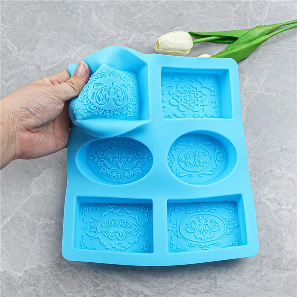 2-Pack Silicone Soap Molds for Handmade Soap Making - Rectangle, Oval & Flower Shapes - Reusable Baking & Bath Molds for DIY Crafts, Gifts & Home Spa Relaxation