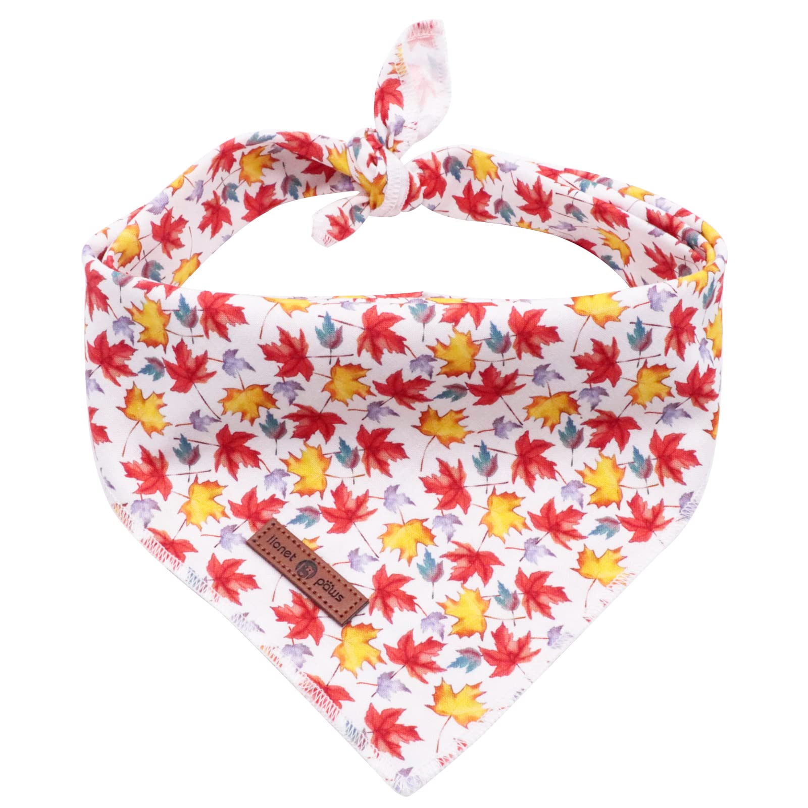 Lionet Paws Autumn Dog Bandana for Small Medium Large Dogs - Adjustable Triangle Pet Scarf for Cats & Dogs - Perfect for Fall Outfits, Halloween Costumes, and Seasonal Photo Shoots
