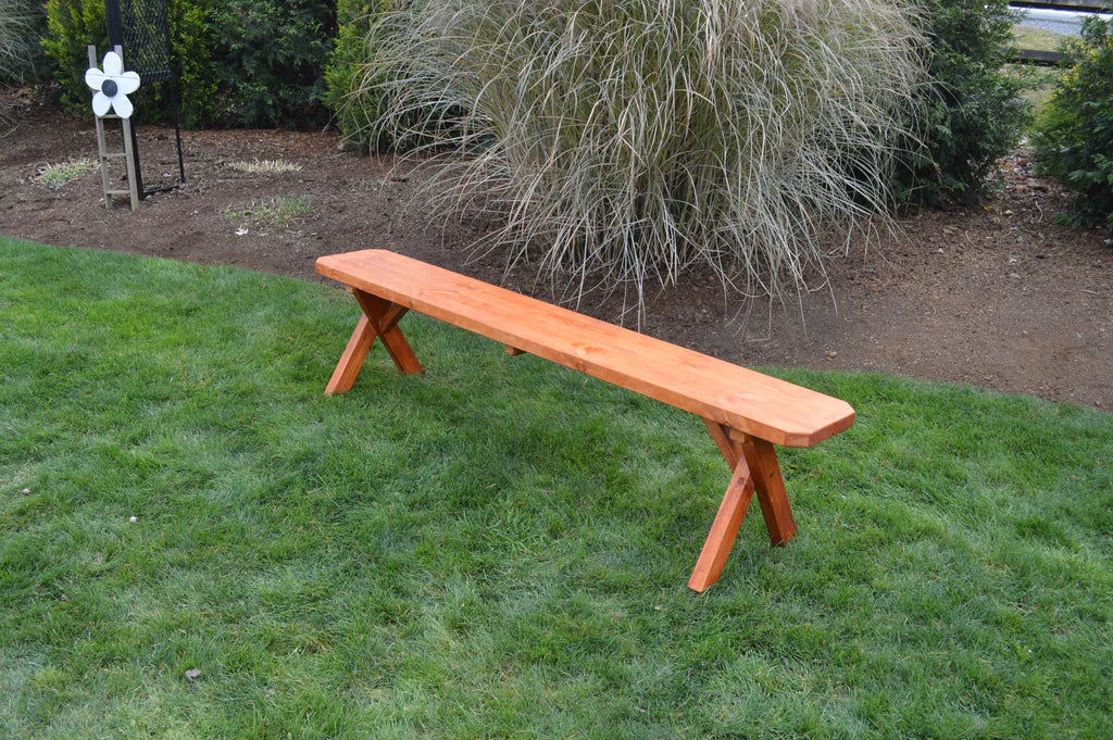Solid Spruce Wood Cross Leg Bench - 2ft, 3ft, 4ft, 5ft, 6ft & 8ft Sizes - Rustic Farmhouse Style Bench for Entryway, Dining Room or Outdoor Patio