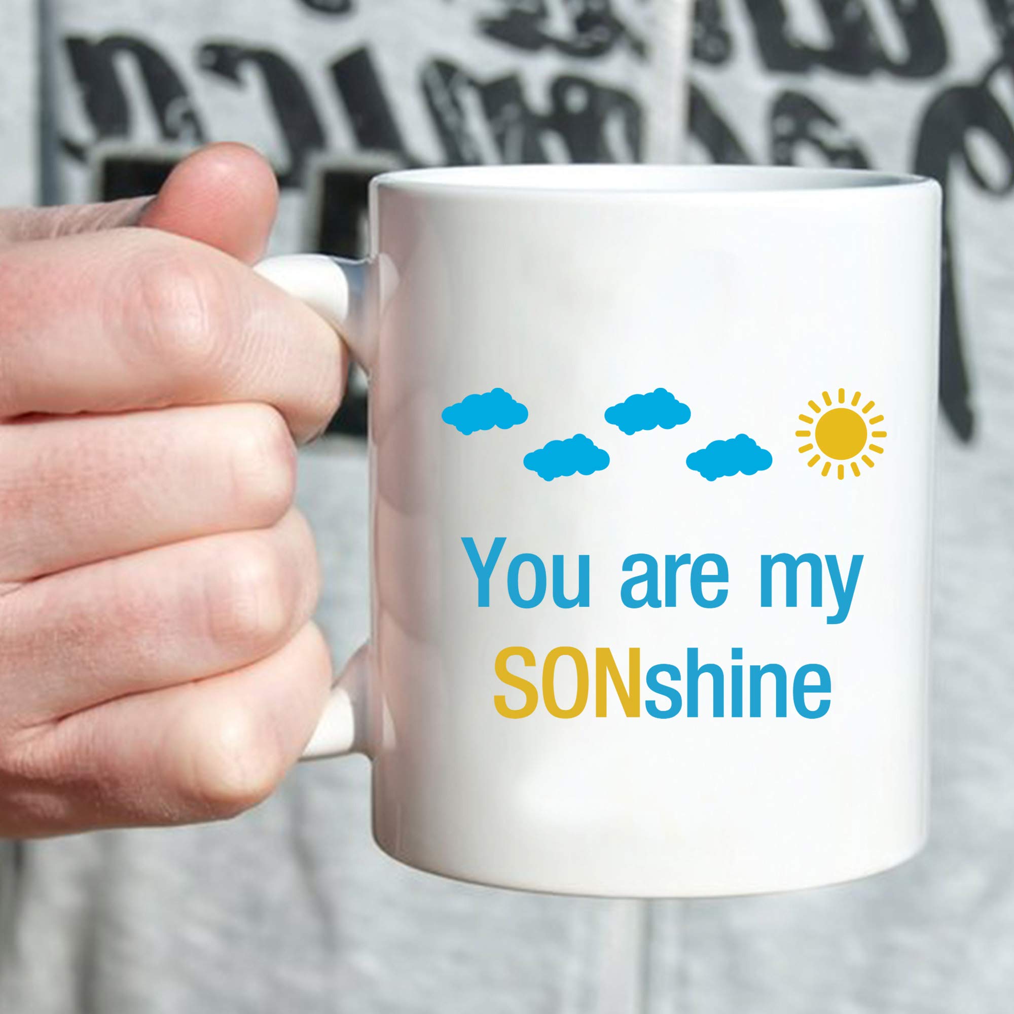 Personalized You Are My Sunshine Coffee Mug - 11 oz Inspirational Gift for Teen Son from Mom - Perfect for Birthday, Christmas, or Daily Motivation at School or Work
