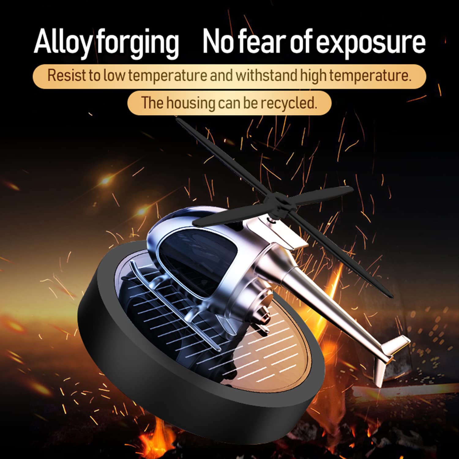 Kwak's Solar Powered Car Air Freshener - Rotating Airplane Essential Oil Diffuser with Solar Panel, Red Car Interior Accessories & Decoration for Home, Office, and Travel Use