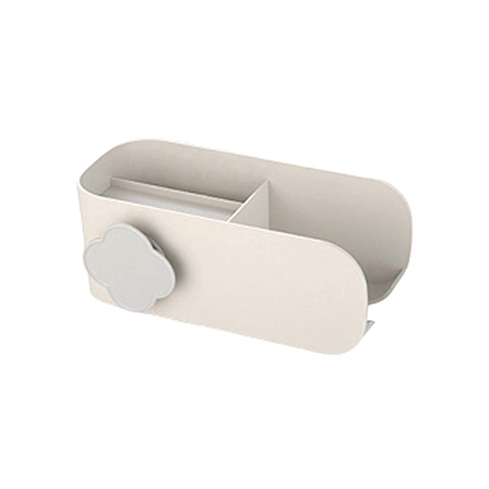 Freestanding Stackable Bathroom Organizer Shelf - Plastic/Metal Corner Shelf for Hair Dryer, Toiletries & Sundries Storage - No Drilling Wall Mount Needed - Grey & White - Perfect for Small Bathroom Organization & Space Saving