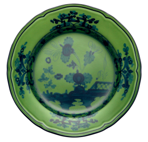 Ginori Oriente Italiano Malachite Flat Bread Plate - Elegant Italian Ceramic Dinnerware for Serving Bread, Appetizers & Cheese - Perfect for Dinner Parties, Entertaining & Home Decor
