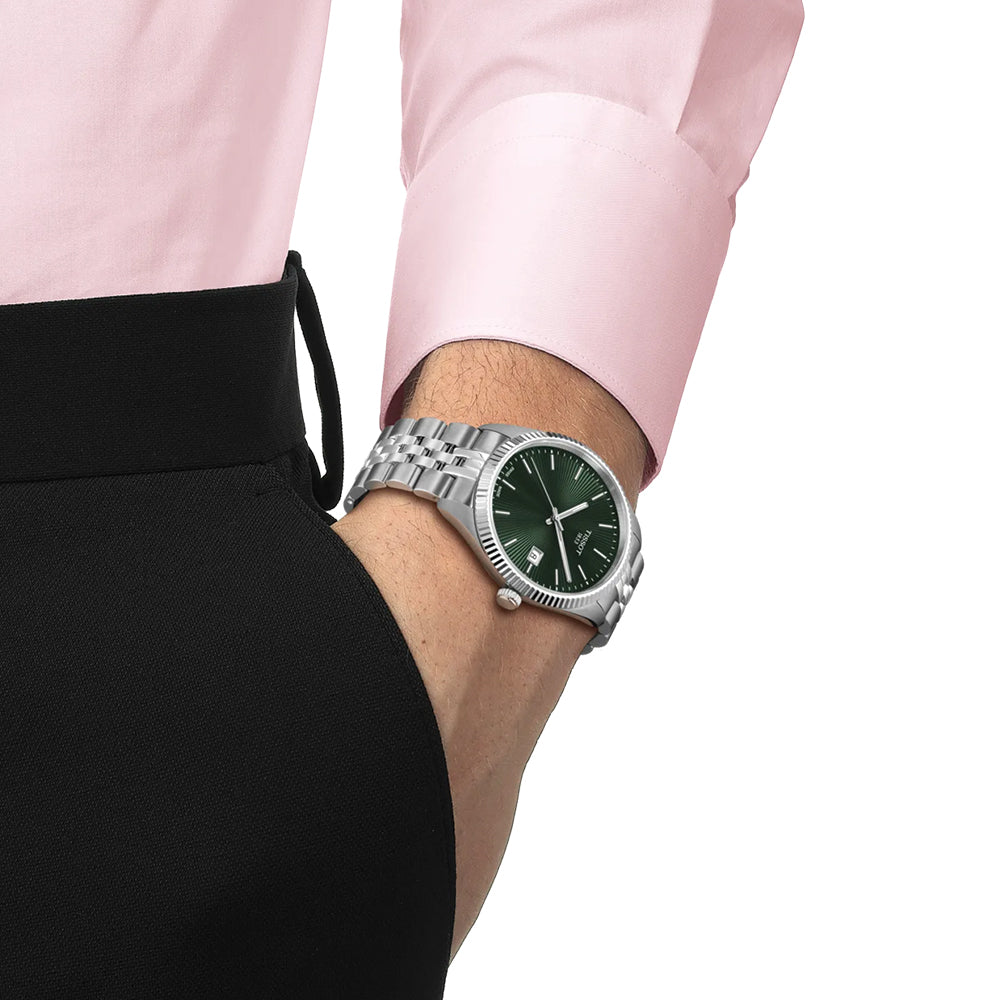Ballade 40mm Green Quartz Watch with Stainless Steel Bracelet – Stylish & Durable for Men, Perfect for Casual, Office, and Outdoor Activities