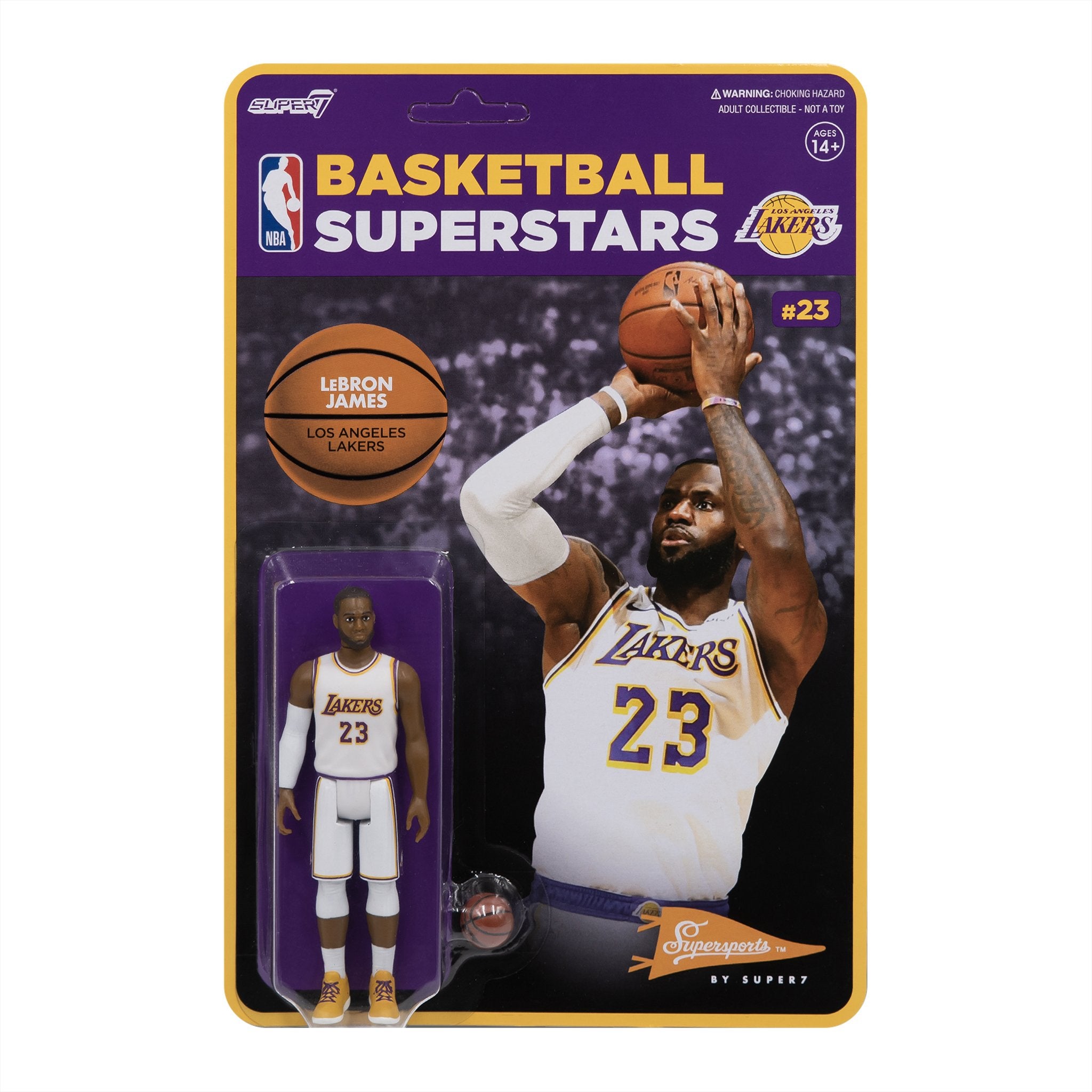 LeBron James Lakers Alternate Jersey - NBA Super7 Supersports Figure - Perfect for Collectors, Fans & Game Day Outfits